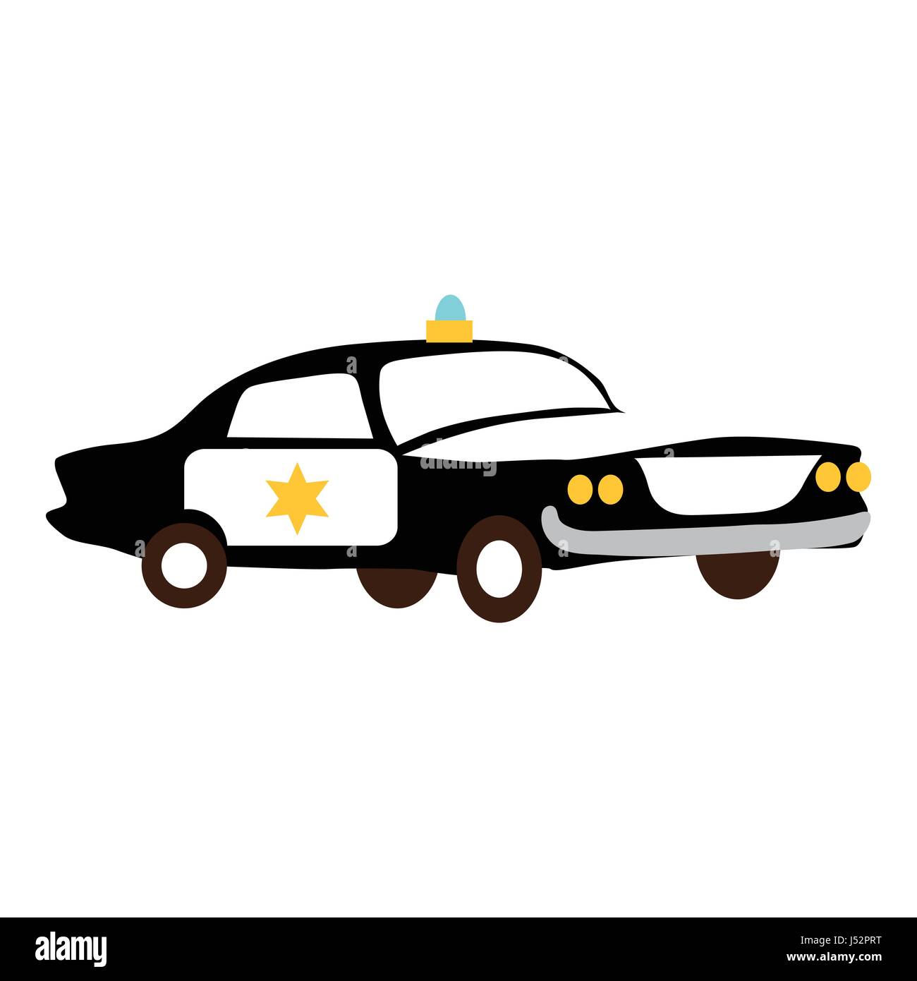 Polizei-Auto-Symbol, flachen Stil Stock Vektor