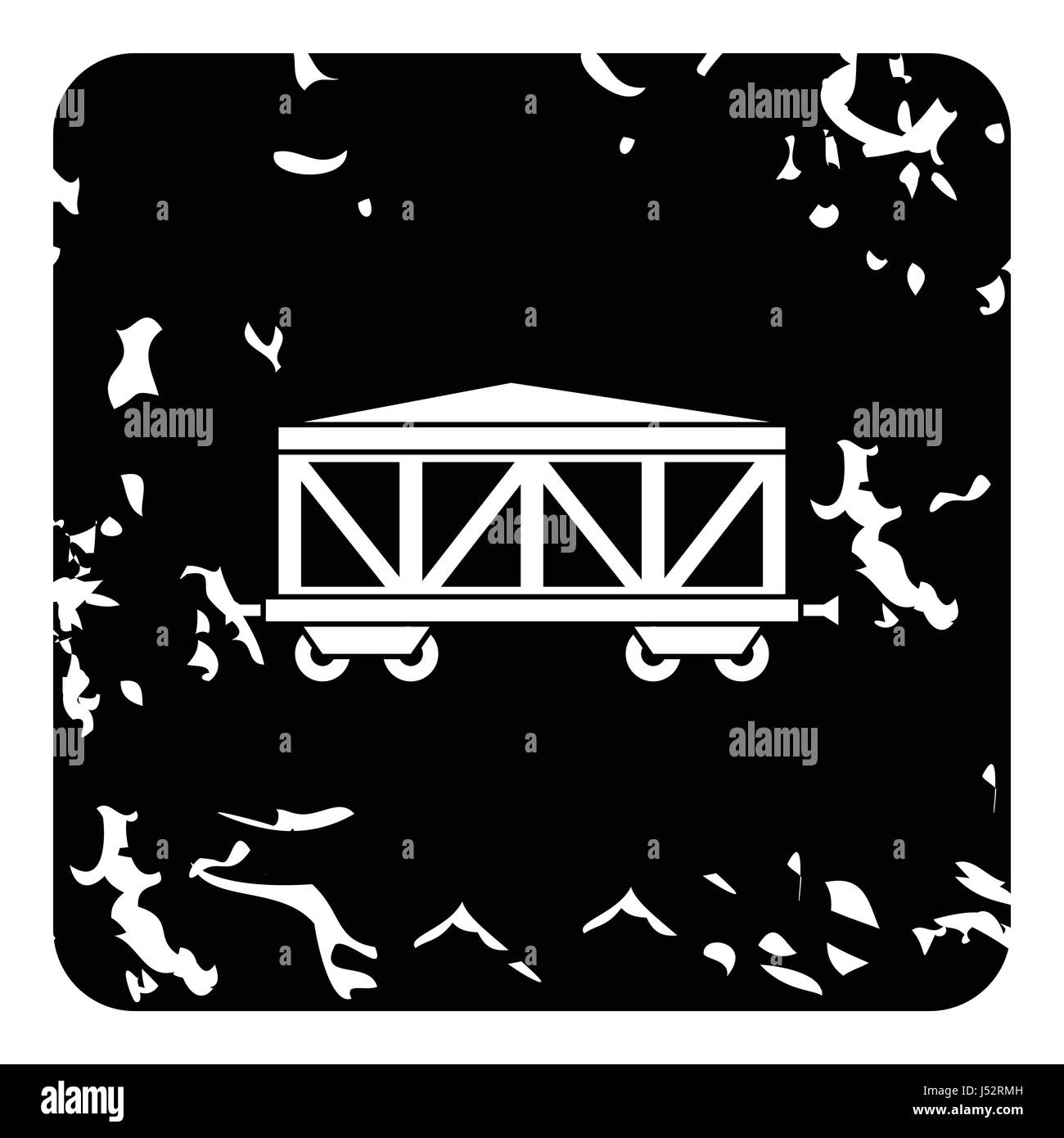 Wagenzug Symbol, Grunge-Stil Stock Vektor