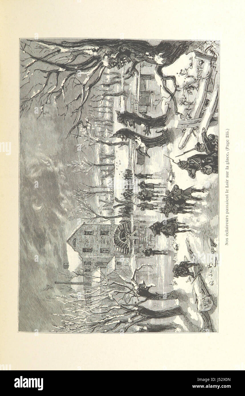 La Retraite infernale ist ein französisches Werk, das den Rückzug der Loire während des Deutsch-Französischen Krieges (1870–1871) veranschaulicht. Das Buch enthält 26 Stiche von Quesnay de Beaurepaire und eine Karte. Stockfoto