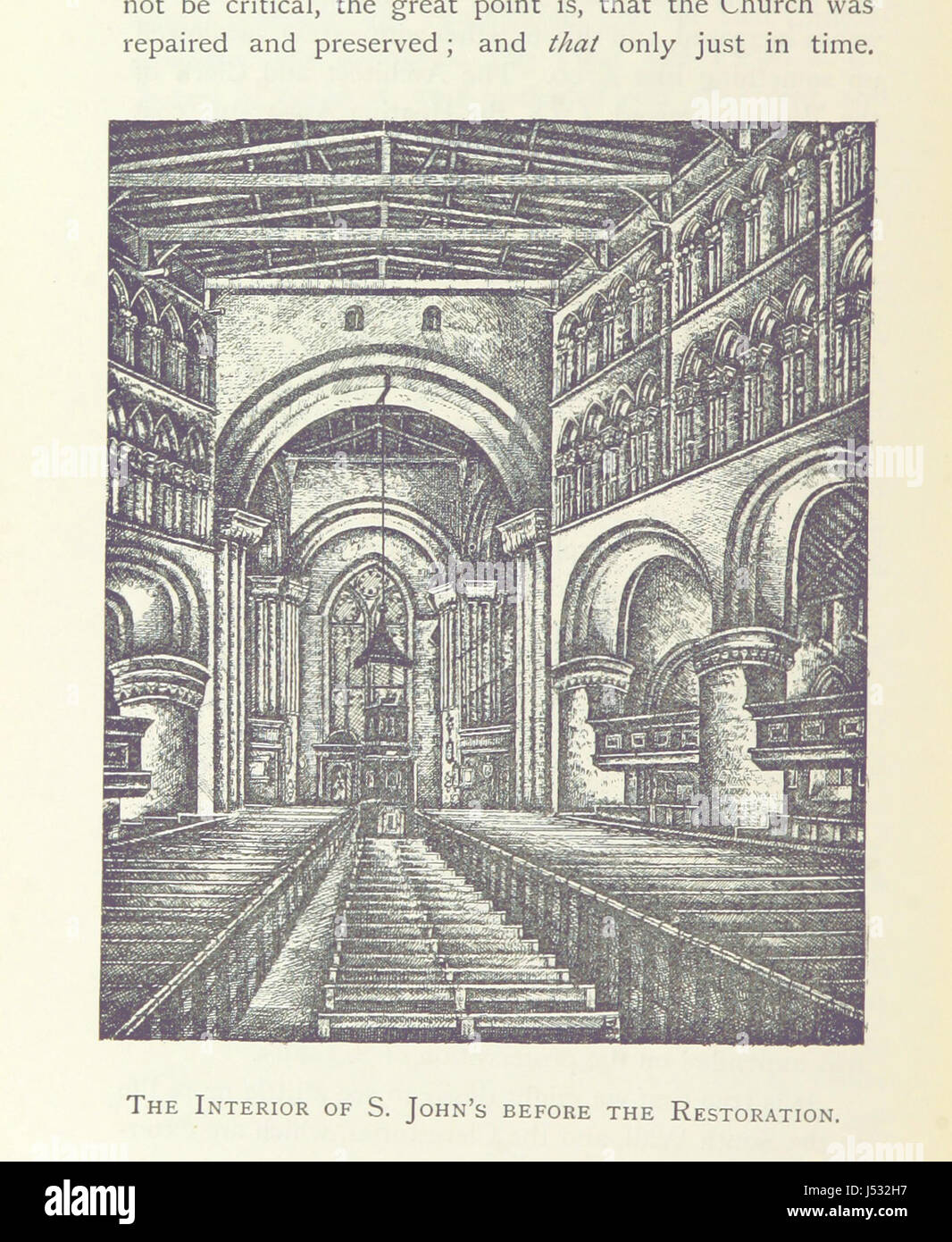 Historische Illustration aus „Vorlesungen über die Geschichte der St. John Baptist Church and Parish in the City of Chester“. Stockfoto