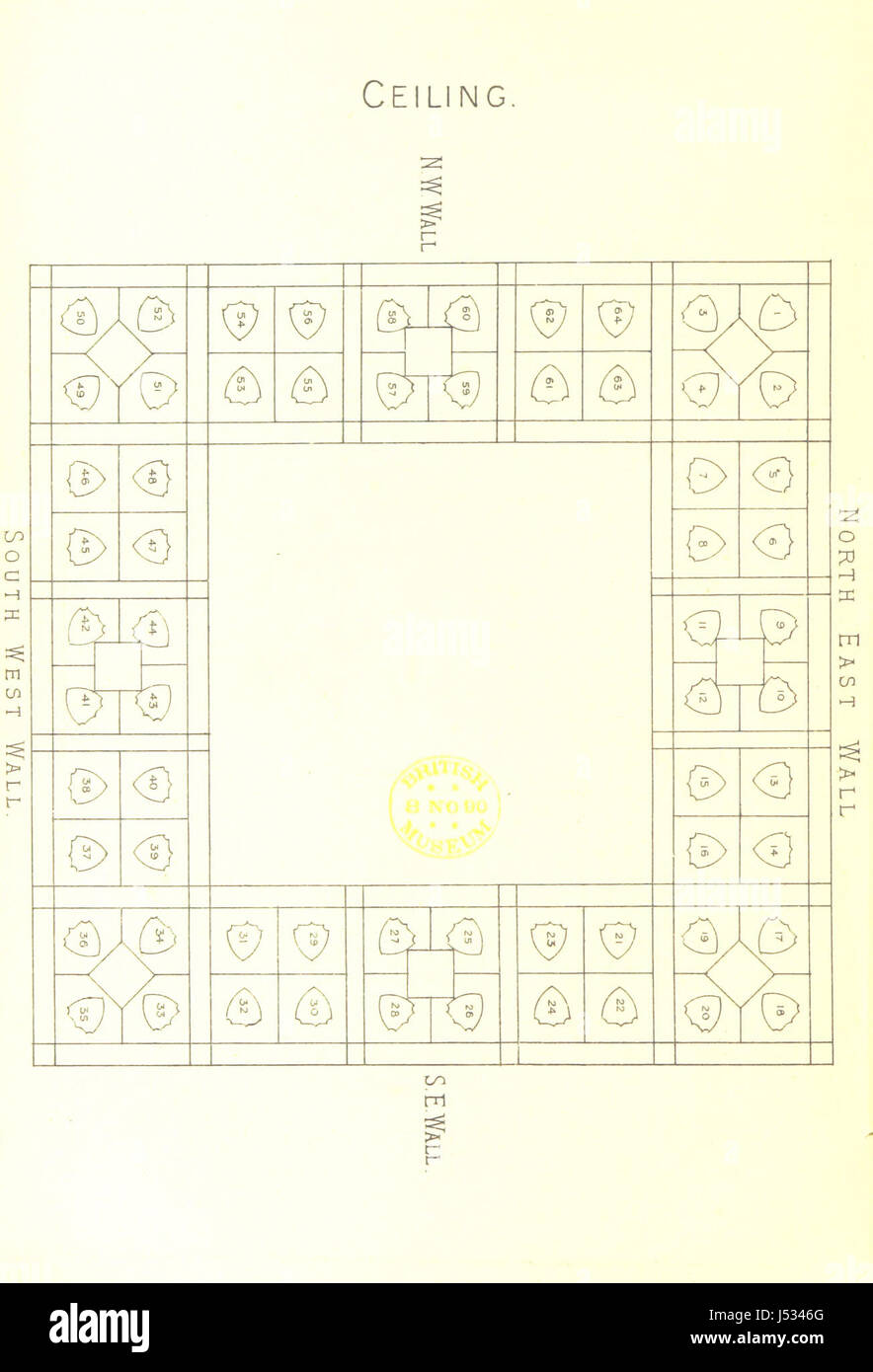 Wigan County Council Chamber, 30. Oktober 1890 eröffnet. Beschreibende Skizze [signiert: H. T. F., d. H. T. Folkard] Stockfoto