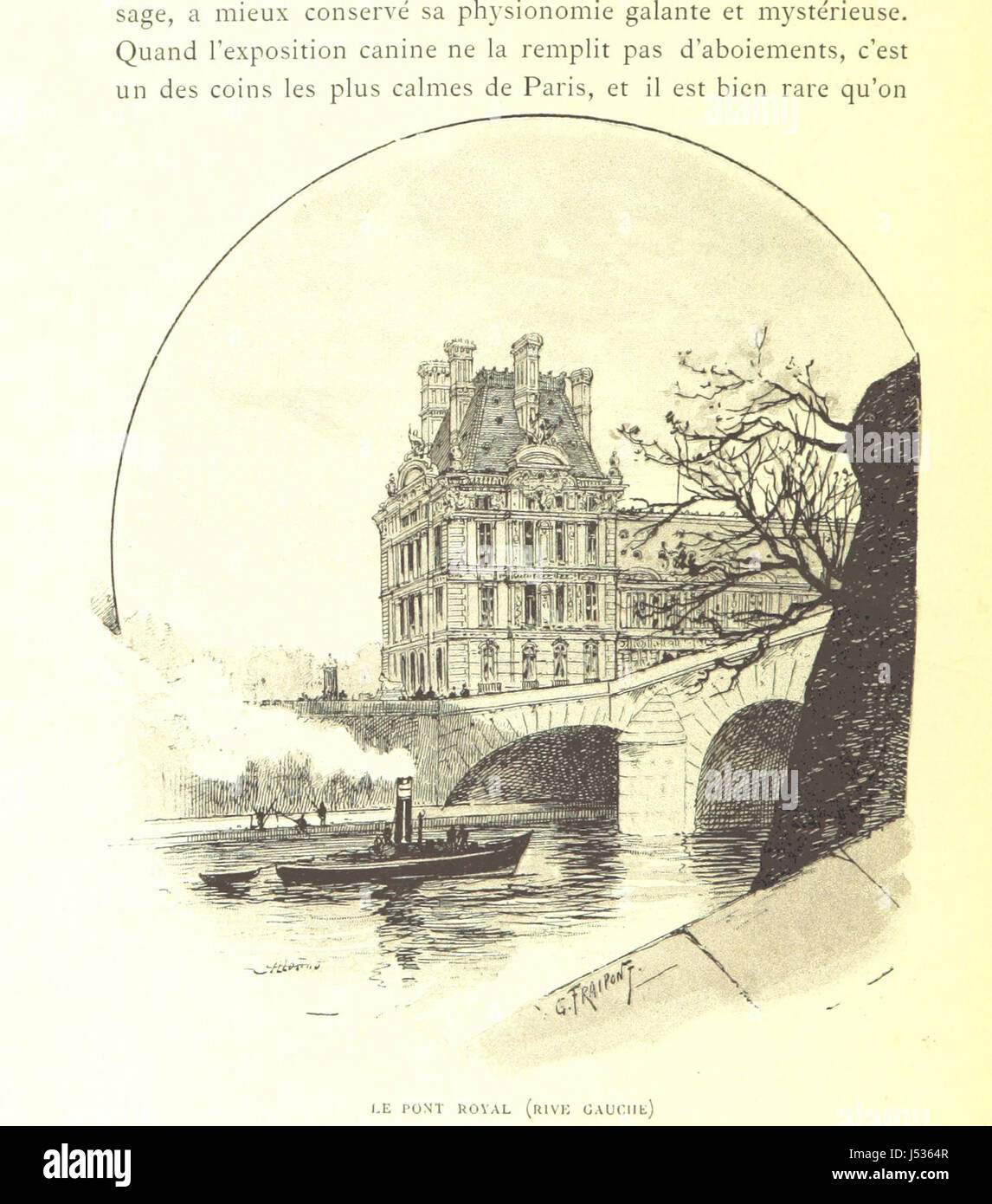 Illustrationswerk „La seine a travers Paris“ von G. Fraipont mit Zeichnungen und Farbkompositionen, die den Fluss seine durch Paris darstellen. Stockfoto