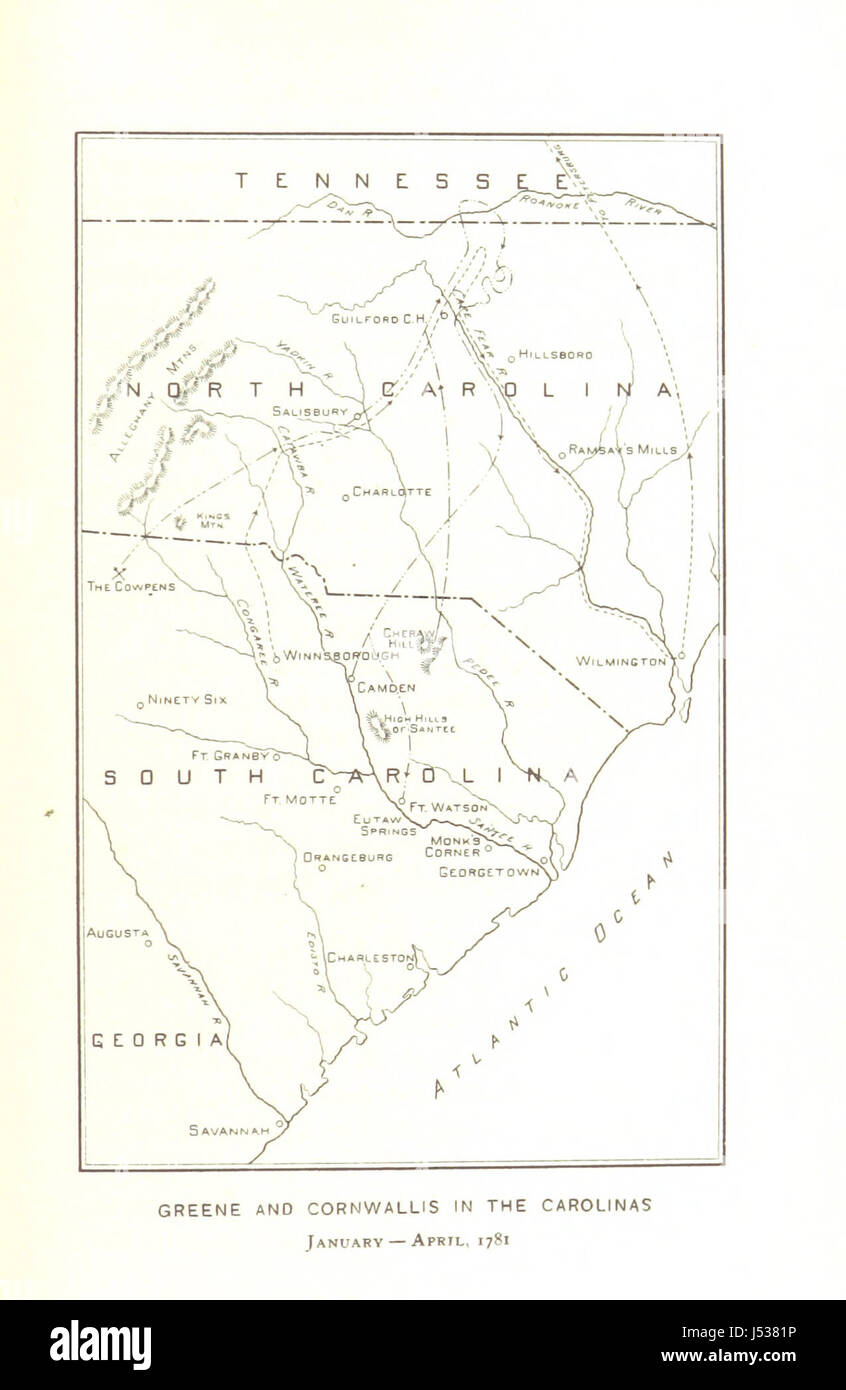 Die amerikanische Revolution war eine Kolonialrevolte gegen die britische Herrschaft zwischen 1775 und 1783. Es führte zur Gründung der Vereinigten Staaten von Amerika. Zu den wichtigsten Schlachten zählen Lexington, Concord, Saratoga und Yorktown. Führer wie George Washington, Thomas Jefferson und Benjamin Franklin spielten eine entscheidende Rolle. Die Revolution führte zum Entwurf der US-Verfassung und zu bedeutenden Veränderungen in der globalen Machtdynamik. Stockfoto