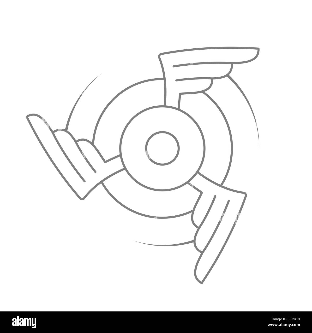 Luftfahrt-Emblem, Abzeichen oder Logo. Militärische oder zivile Luftfahrt-Symbol. Luftwaffe-Symbol. Rotierende Flügel-Design. Lager Vektorgrafik. Stock Vektor