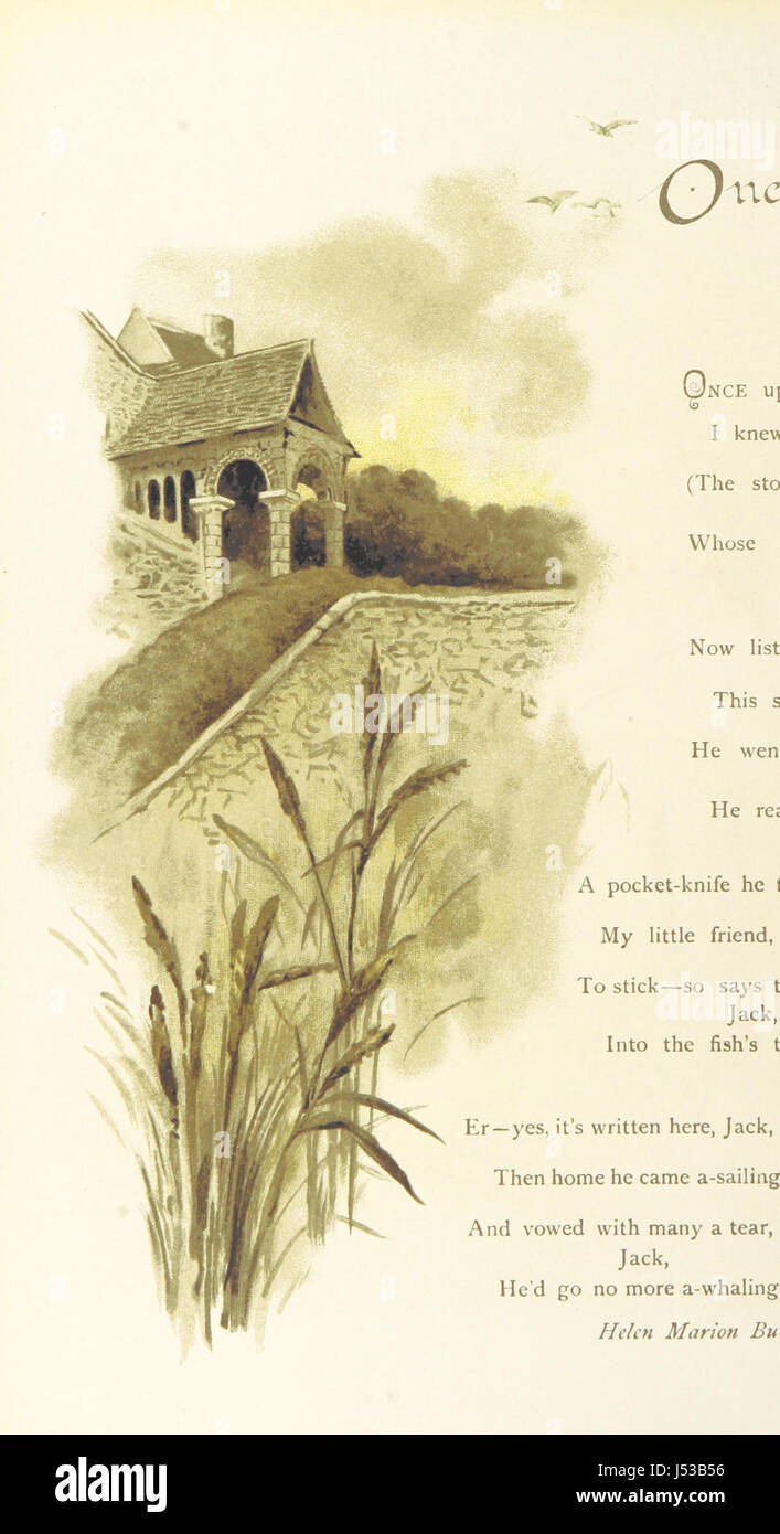 Blumen bringen ich und ich singen... Gedichte von E. Bland, H. M. Burnside, A. Scanes Stockfoto