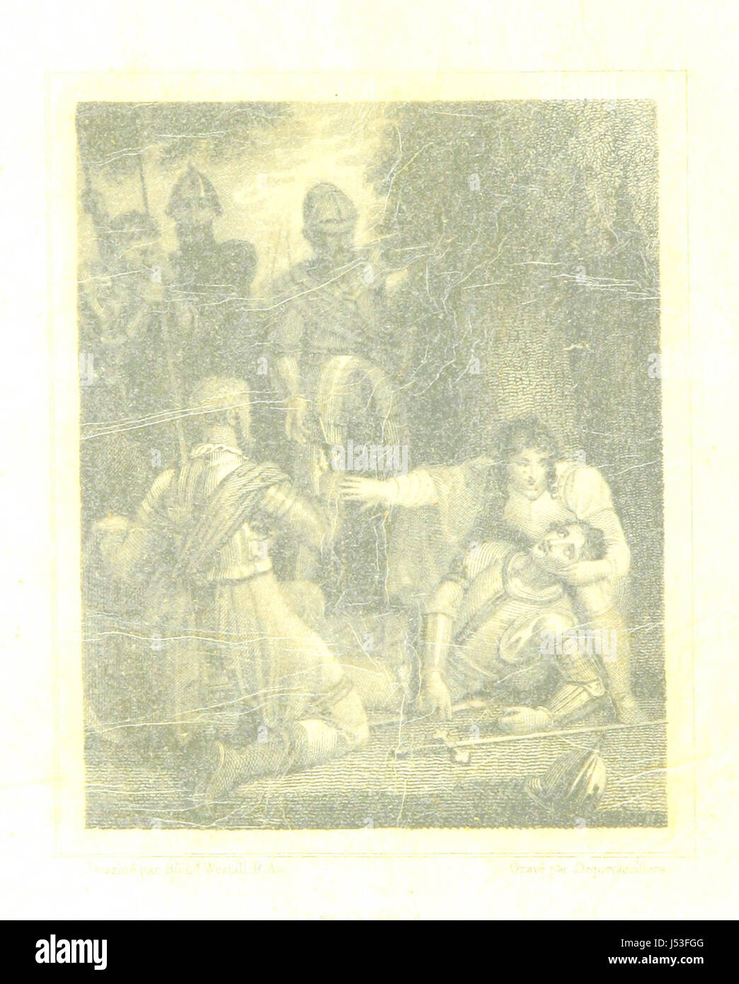 [Œuvres Thesen de Lord Byron, Traduites de l ' Anglais Par MM. A.-P. et E.-D. S. [d. h. Amédée Pichot und Eusèbe de Salle]; Troisième Édition Entièrement Revue et Corrigée. (Essai Sur le Génie et le Caractère de Lord Byron, par A. P... t [d. h. A. Pichot]; Précédé d ' une Préliminaire bemerken, par M. Charles Nodier. Extraits De La Quatrième Édition des Œuvres Thesen de Lord Byron-sechs Bände in-8˚, Ornés de Vignetten. [Mit einem Essay "Sur la Mort de Lord Byron" und eine Übersetzung von seinem "Himmel und Erde."]) [Mit einem Porträt.]] Stockfoto