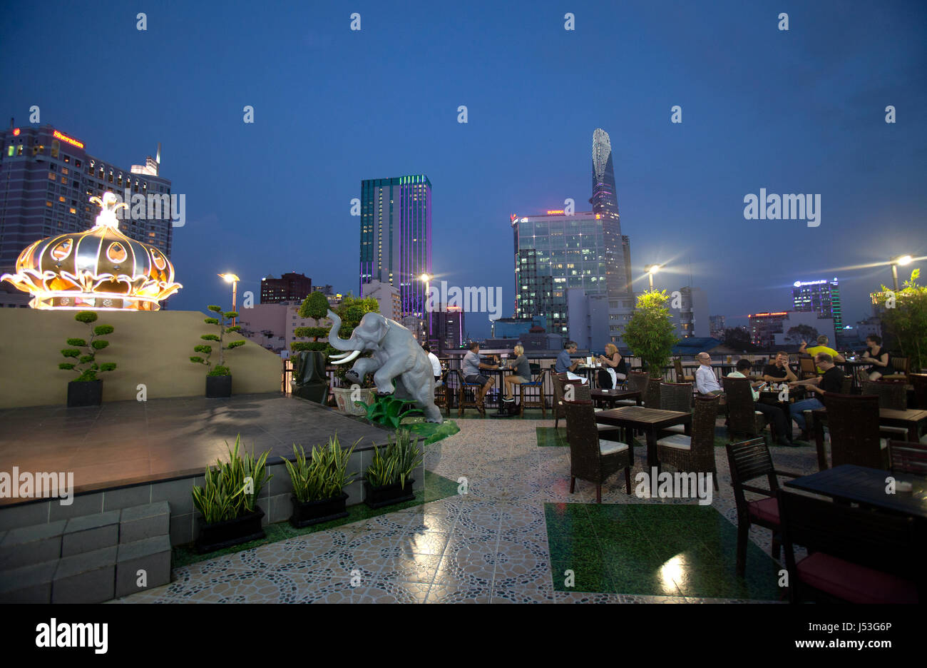 Skyline von Rex Hotel, Saigon, Vietnam Stockfoto