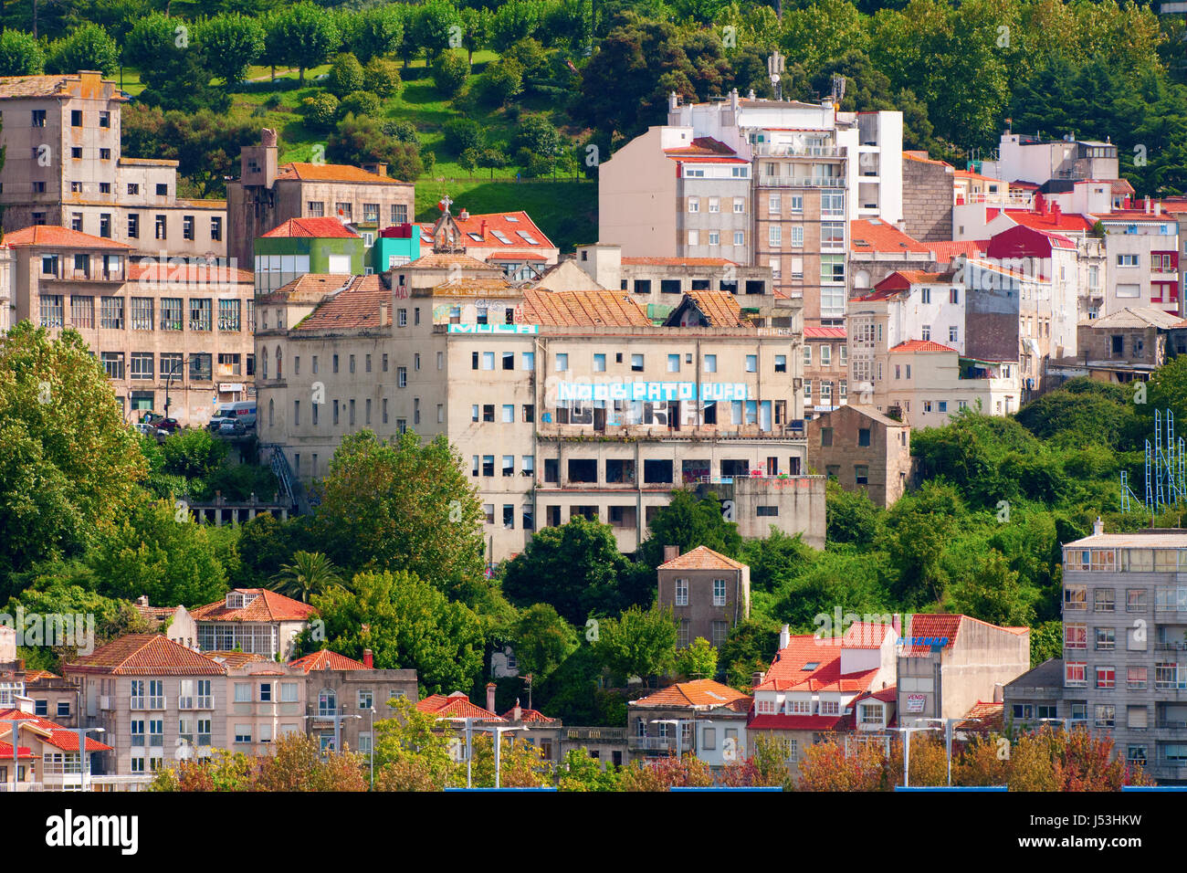 Vigo-Stadt in der Provinz Pontevedra, Nordwest-Spanien. Hauptstadt der  Comarca von Vigo und Vigo Metropplitan Bereich Stockfotografie - Alamy