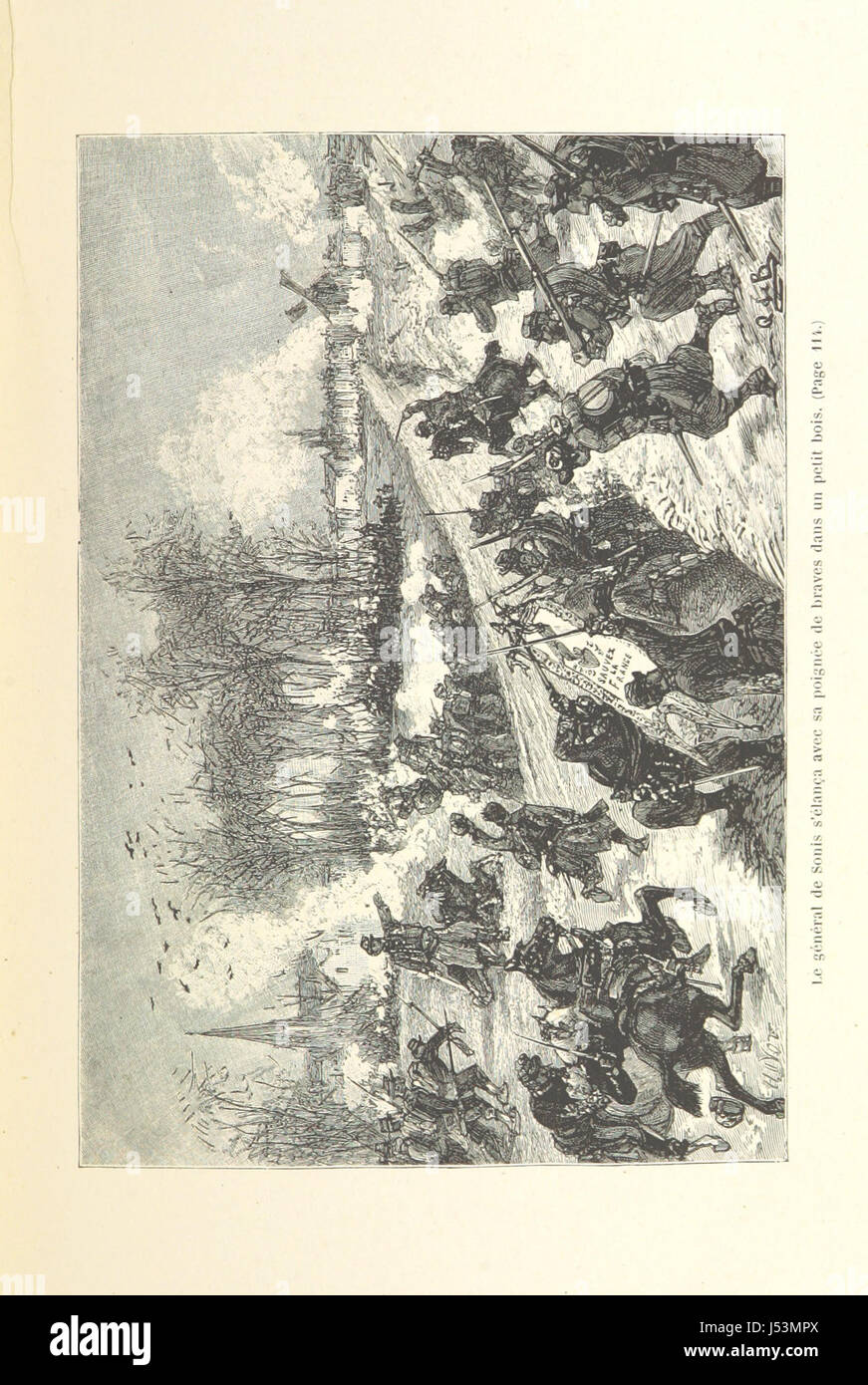 La Retraite infernale ist ein historisches Werk, das den Rückzug der französischen Armee aus der Loire während des Deutsch-Französischen Krieges (1870–1871) beschreibt. Das Werk umfasst 26 Stiche und eine Karte, die die Schwierigkeiten und die militärische Strategie des Rückzugs veranschaulicht. Stockfoto
