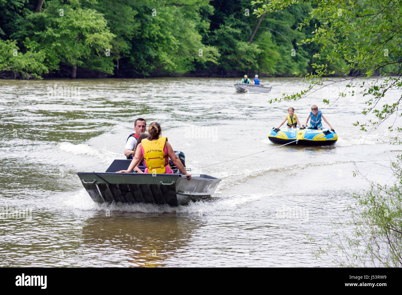 Arkansas Randolph County, Pocahontas, Old Davidsonville Historic State Park, Black River, Mann Männer männlich, Frau weibliche Frauen, Mädchen Mädchen Kinder Jungen Stockfoto