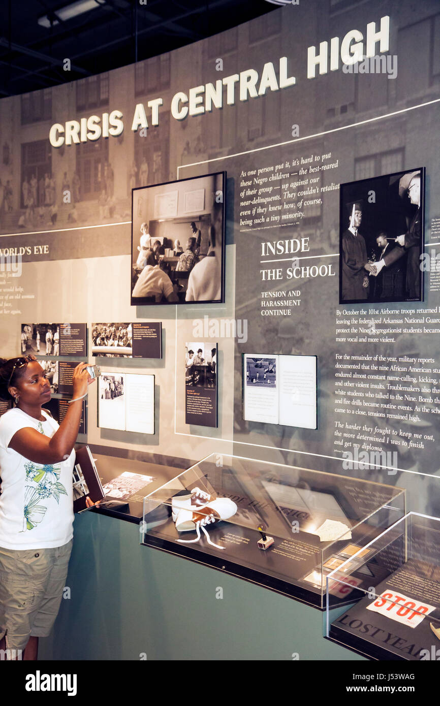 Little Rock Arkansas, Central High School National Historic Site, 1957 Desegregationskrise, Schwarze Geschichte, afrikanisches Erbe, Little Rock Nine, Central High Stockfoto