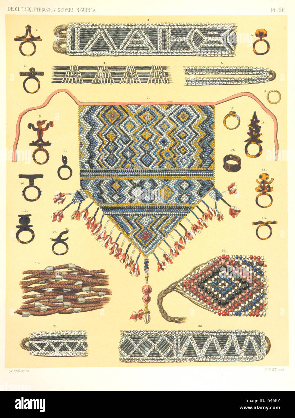 Ethnographische Beschrijving van de West-de Naturinformationszentrum von Nederlandsch Nieuw-Guinea Tür F. S. A. de Clercq, traf Medewerking van J. D. E. Schmeltz... Met Bijvoeging Eener Schets der Ethnographie van Duitsch de Britsch Nieuw-Guinea. Trafen sich 42 Walze En 51 tekstillustraties Stockfoto