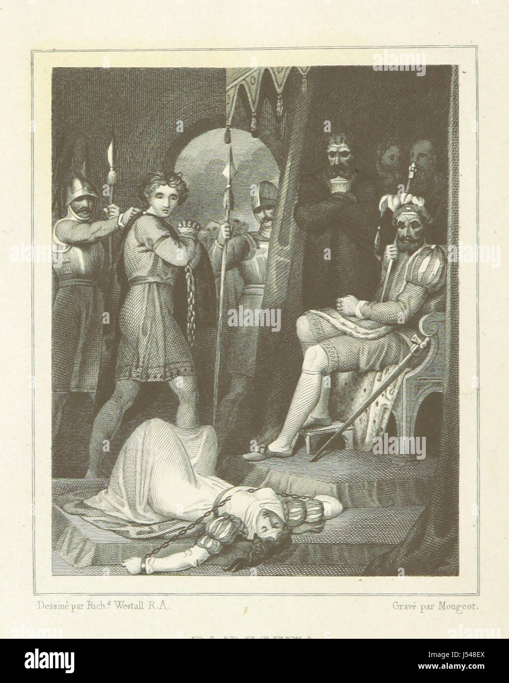 Dies ist die dritte Ausgabe der vollständigen Werke von Lord Byron, übersetzt ins Französische von A.-P. Pichot und E.-D. S., mit Essays über Byrons Charakter, seinen Tod und seine Werke, zusammen mit einem Porträt des Dichters. Die Ausgabe enthält Übersetzungen von Byrons Hauptwerken und liefert kritische Einblicke in sein Erbe. Stockfoto