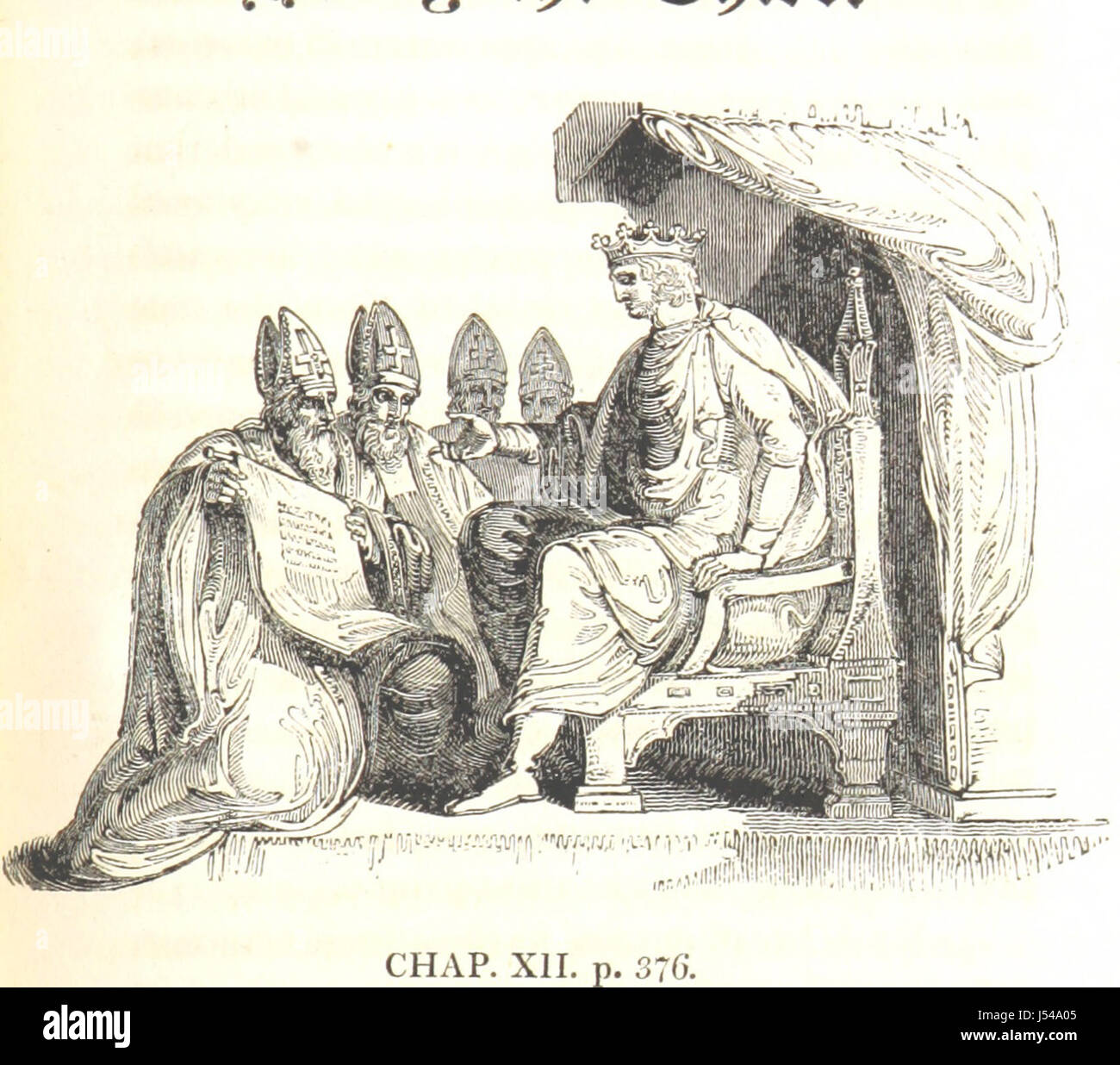 Dieses Werk ist eine historische Geschichte Englands, bereichert mit Kupfer- und Holzstichen aus Thurstons Entwürfen. Es bietet visuelle Illustrationen, die den Text ergänzen und sich auf wichtige Ereignisse und Persönlichkeiten in der Geschichte Englands konzentrieren. Stockfoto