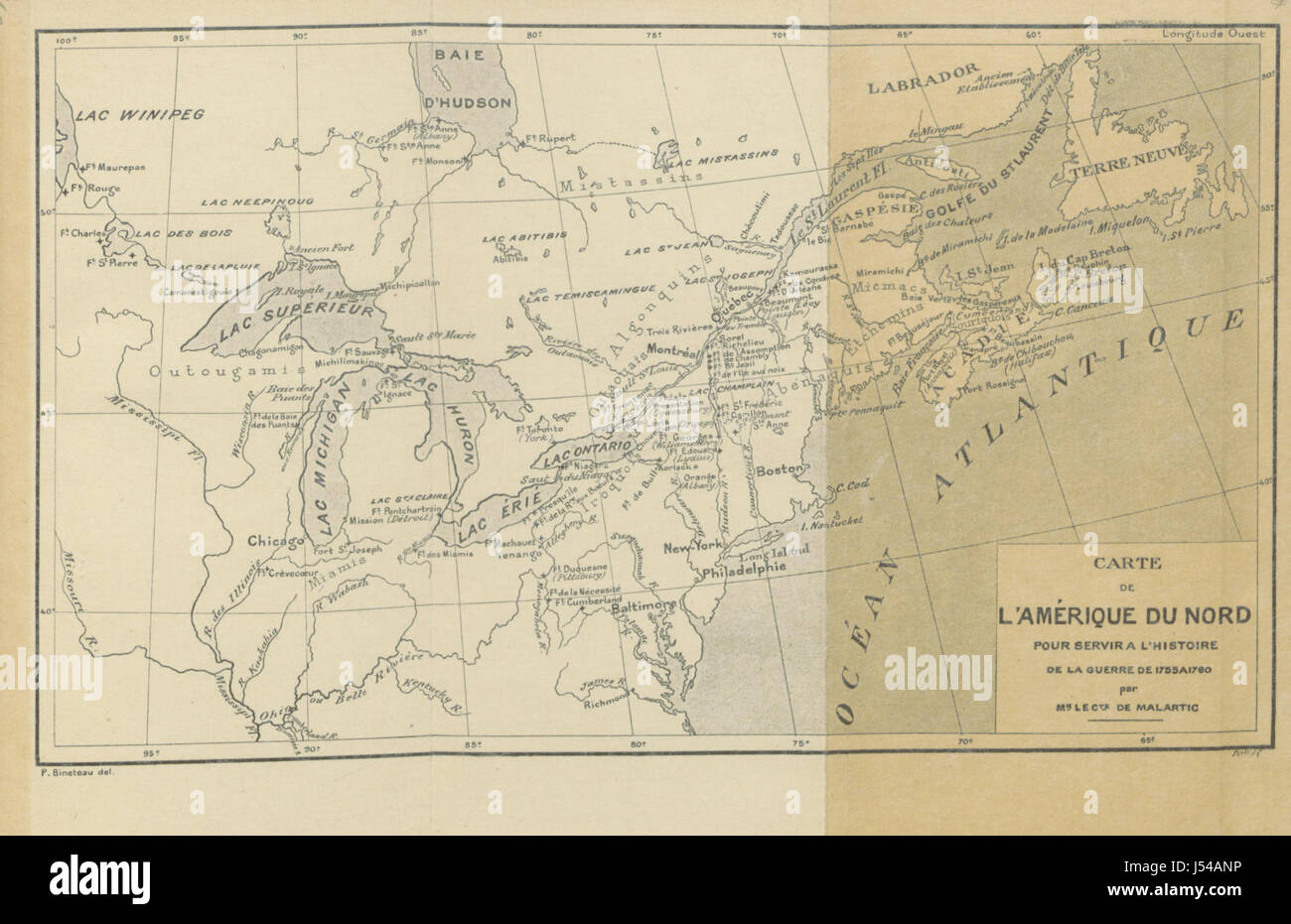 Dieses Bild stammt von Seite 411 des Journal des campagnes au Canada de 1755 A' 1760, einem historischen Bericht von Graf G. de Maure's de Malartic und P. Gaffarel, der militärische Feldzüge in Kanada während des Siebenjährigen Krieges dokumentiert. Stockfoto Dieses Bild stammt von Seite 411 des Journal des campagnes au Canada de 1755 A' 1760, einem historischen Bericht von Graf G. de Maure's de Malartic und P. Gaffarel, der militärische Feldzüge in Kanada während des Siebenjährigen Krieges dokumentiert. Stockfoto