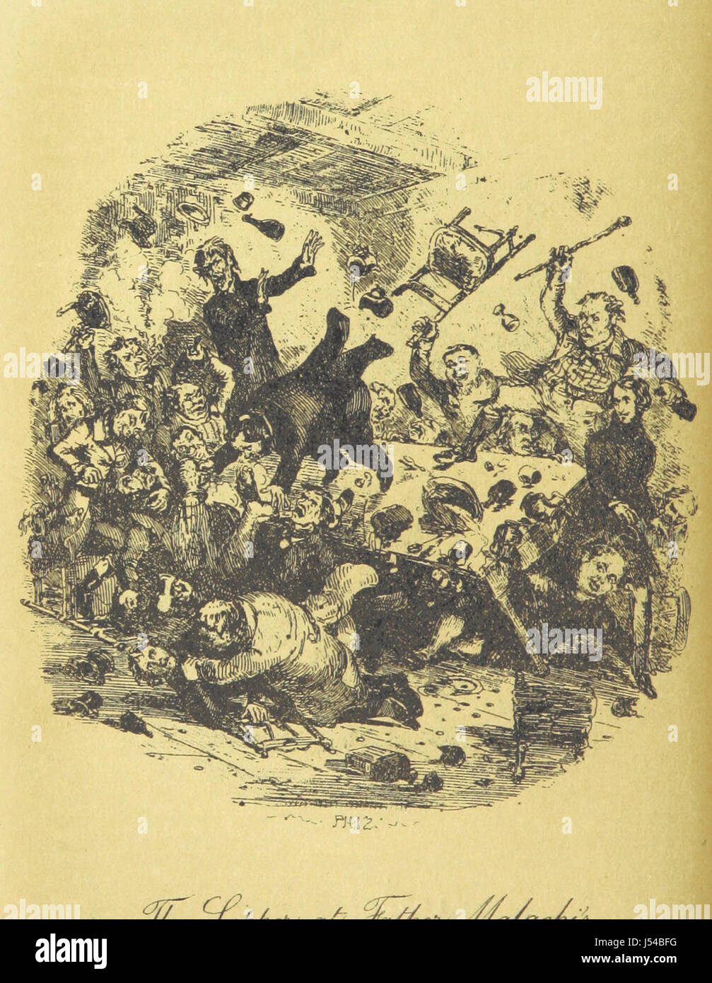 „The Confessions of Harry Lorrequer“ ist ein literarisches Werk, das humorvolle und satirische Geschichten erzählt. Das Bild auf Seite 42 zeigt wahrscheinlich einen Schlüsselmoment in der Erzählung, begleitet von Illustrationen. Stockfoto
