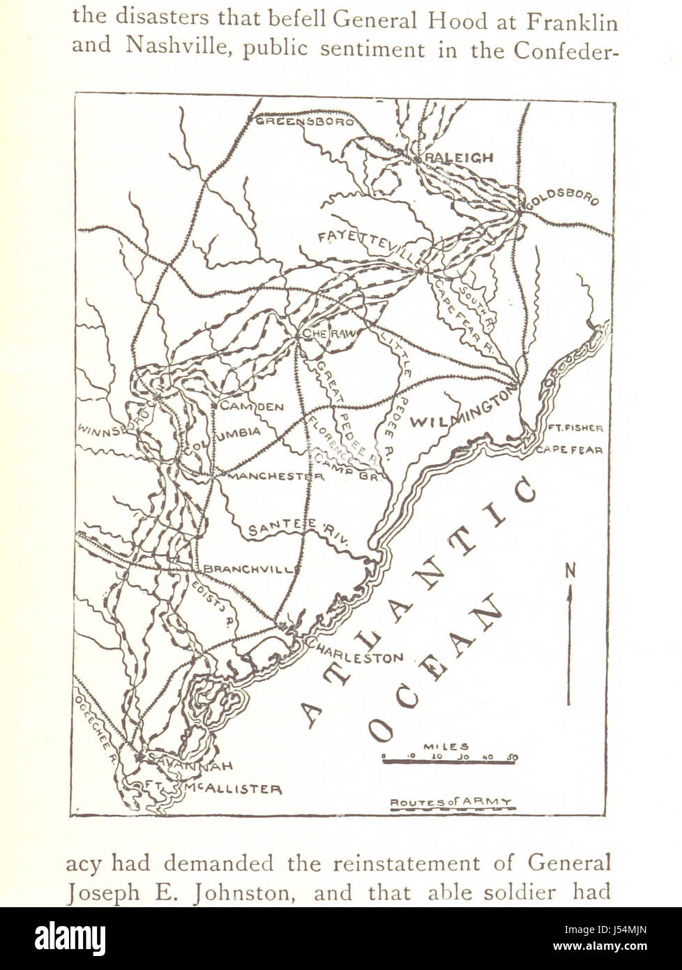 Eine kurze Geschichte des Krieges der Secession, 1861-1865 Stockfoto