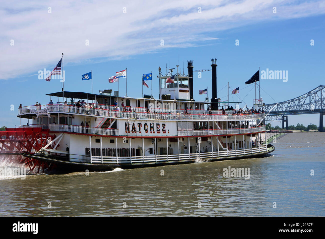 Tretboot Natchez Kreuzfahrt auf dem Mississippi. New Orleans, LA. USA Stockfoto
