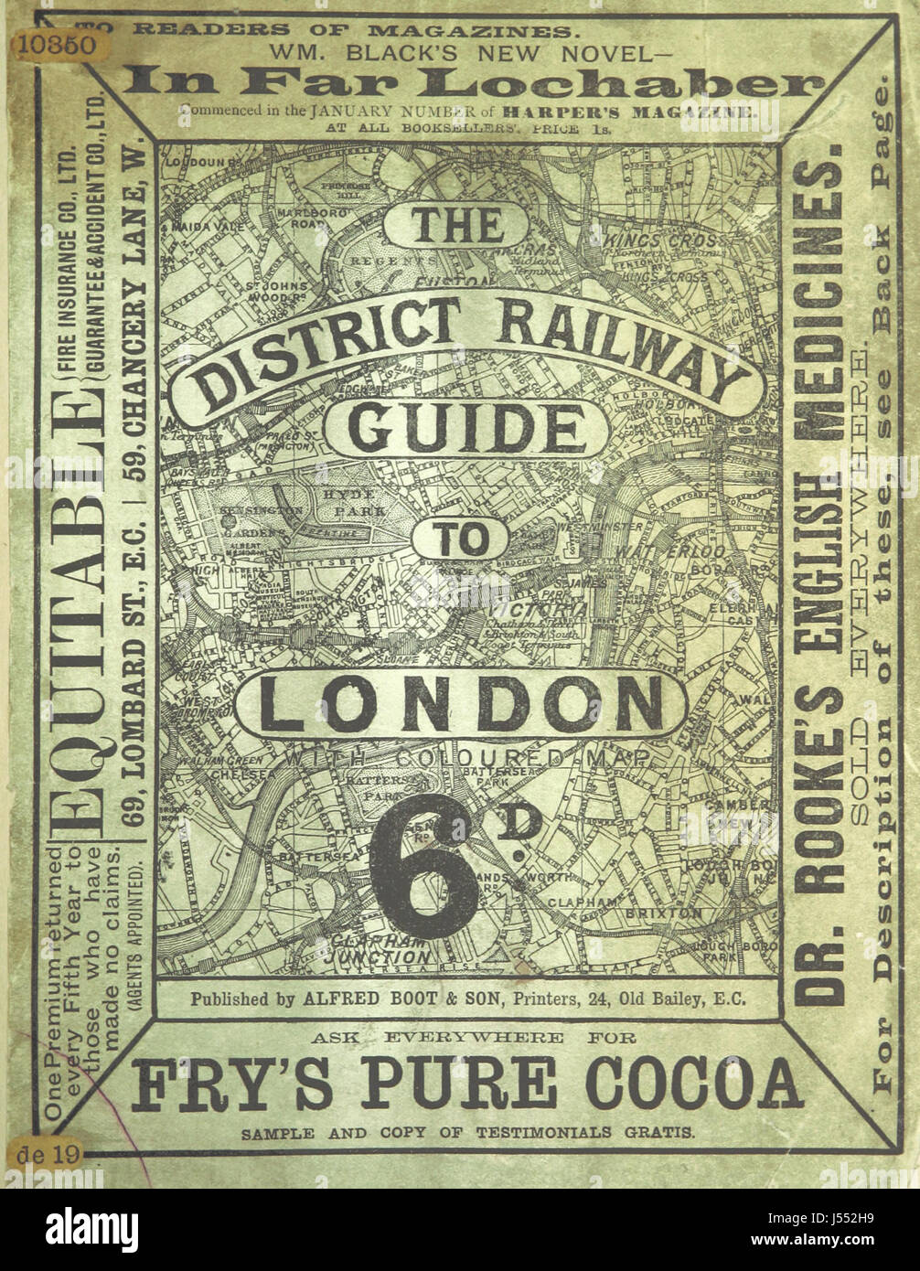 Der District Railway Guide nach London, mit farbigen Karten, Pläne, etc. Stockfoto