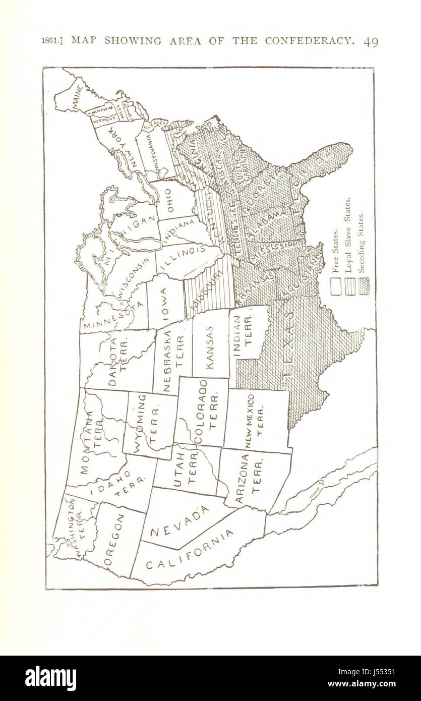 Eine kurze Geschichte des Krieges der Secession, 1861-1865 Stockfoto