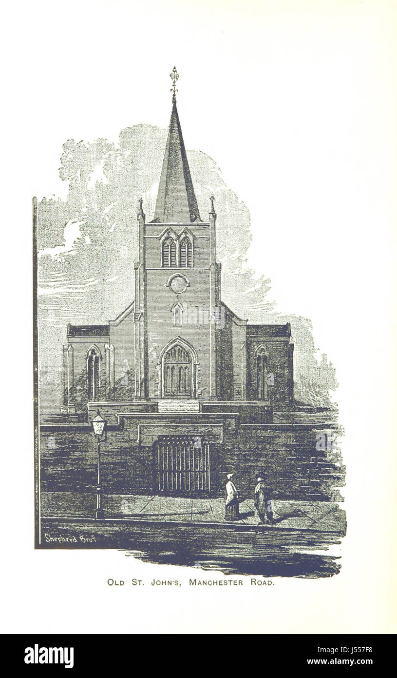 „Pen and Pencil Pictures of Old Bradford“ ist eine Sammlung von Illustrationen, die die historischen Szenen von Bradford, England, einfangen. Das Werk bietet eine visuelle Darstellung der Vergangenheit der Stadt und zeigt wichtige Sehenswürdigkeiten, das tägliche Leben und die städtische Entwicklung während der viktorianischen Ära. Stockfoto