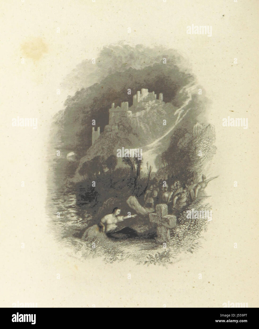 Diese Sammlung zeigt die poetischen Werke von Thomas Campbell, begleitet von einem Porträt und Illustrationen von J. M. W. Turner, die eine Kombination von Poesie und bildender Kunst aus dem 19. Jahrhundert bieten. Stockfoto