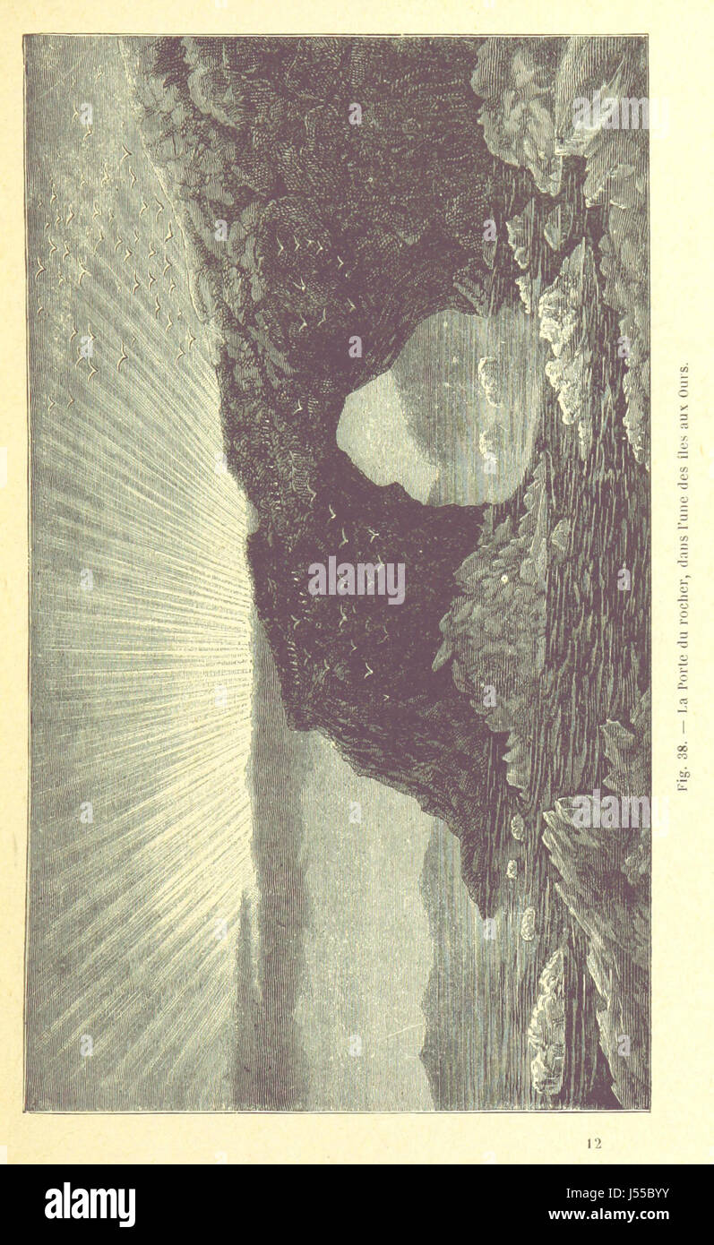 Diese illustrierte Arbeit befasst sich mit den Polarregionen mit dem Nordpol (PÃ´le Nord) und dem Südpol (PÃ´le Sud). Sie bietet Einblicke in ihre Geografie, ihre Exploration und ihre einzigartigen Umweltbedingungen. Stockfoto