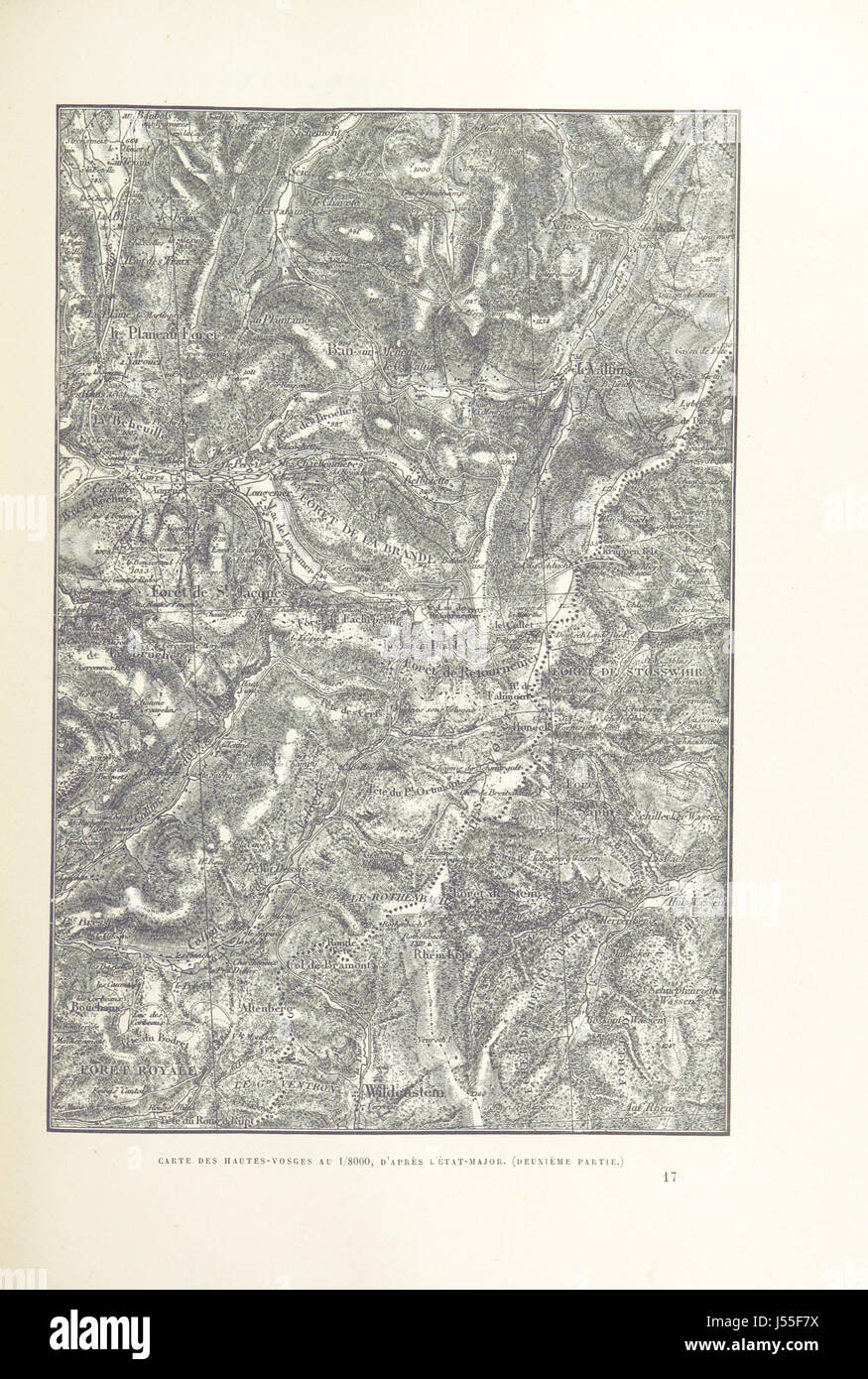 Dieses Werk mit dem Titel „L'Alsace; le Pays et ses habitants“ bietet einen umfassenden Überblick über das Elsass mit 386 Gravuren und 17 Karten. Es beleuchtet die Landschaft, die Menschen und die Kultur der Region im 19. Jahrhundert und bietet eine detaillierte visuelle Dokumentation der Geschichte und des Erbes der areaâ. Stockfoto