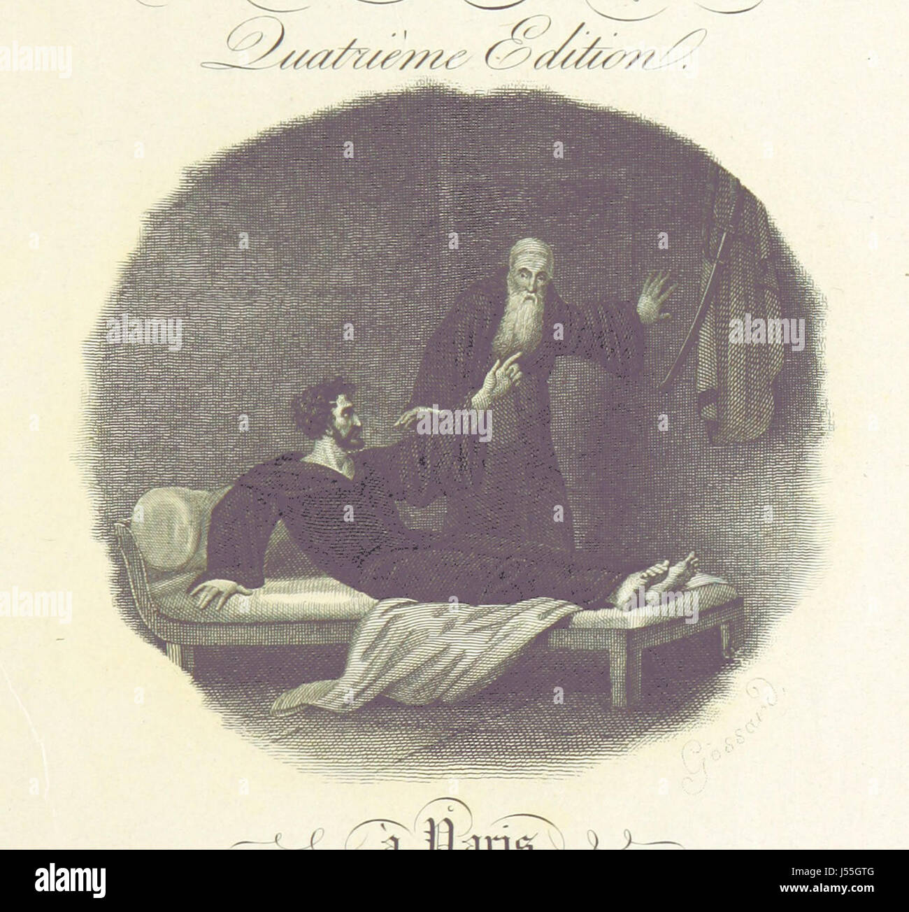 Dies ist die dritte Ausgabe der vollständigen Werke von Lord Byron, übersetzt ins Französische von A.-P. Pichot und E.-D. Salle. Es enthält einen Essay über Byronâ Genie und Charakter sowie Auszüge aus seinen Werken, darunter „Himmel und Erde“. Stockfoto