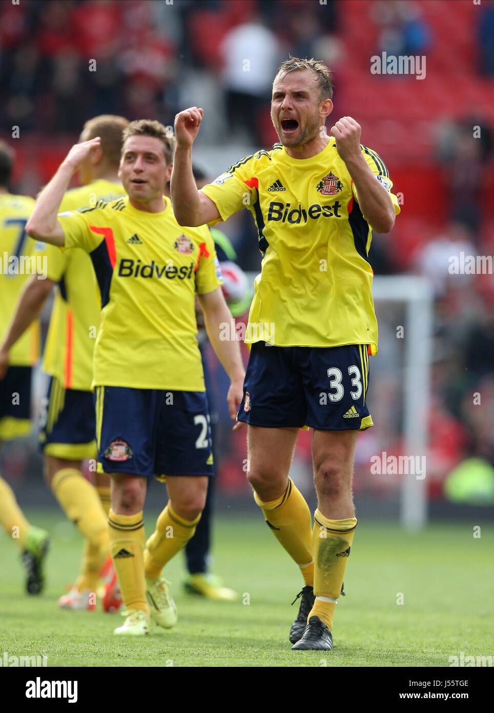 LEE CATTERMOLE feiert MANCHESTER UNITED V SUNDERLAND OLD TRAFFORD MANCHESTER ENGLAND 3. Mai 2014 Stockfoto