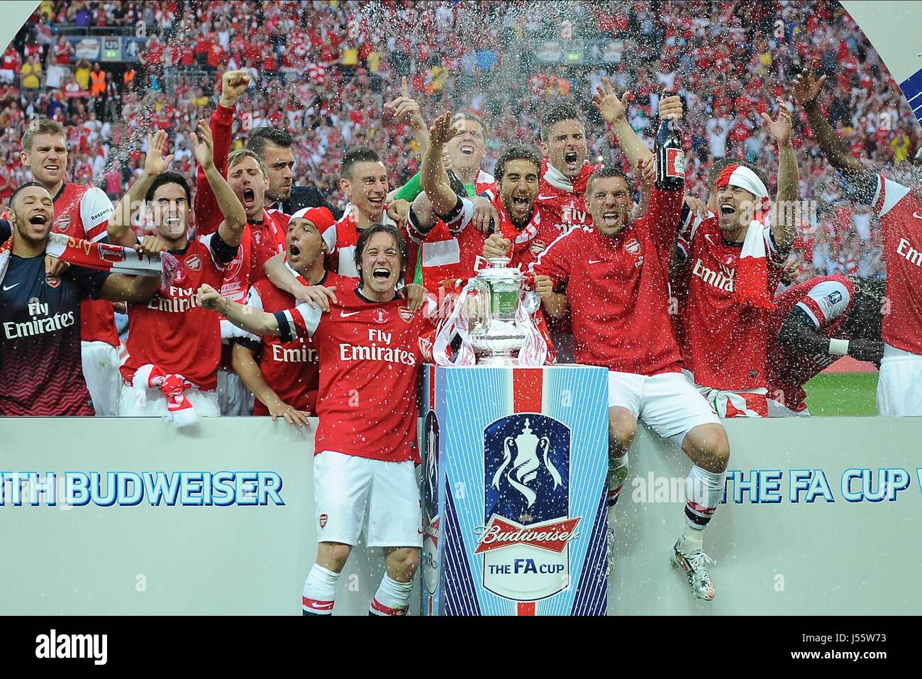 ARSENAL FC 2014 FA CUP Sieger ARSENAL FC V Rumpf ARSENAL FC V HULL CITY FC WEMBLEY Stadion LONDON ENGLAND 17 Mai 2014 Stockfoto