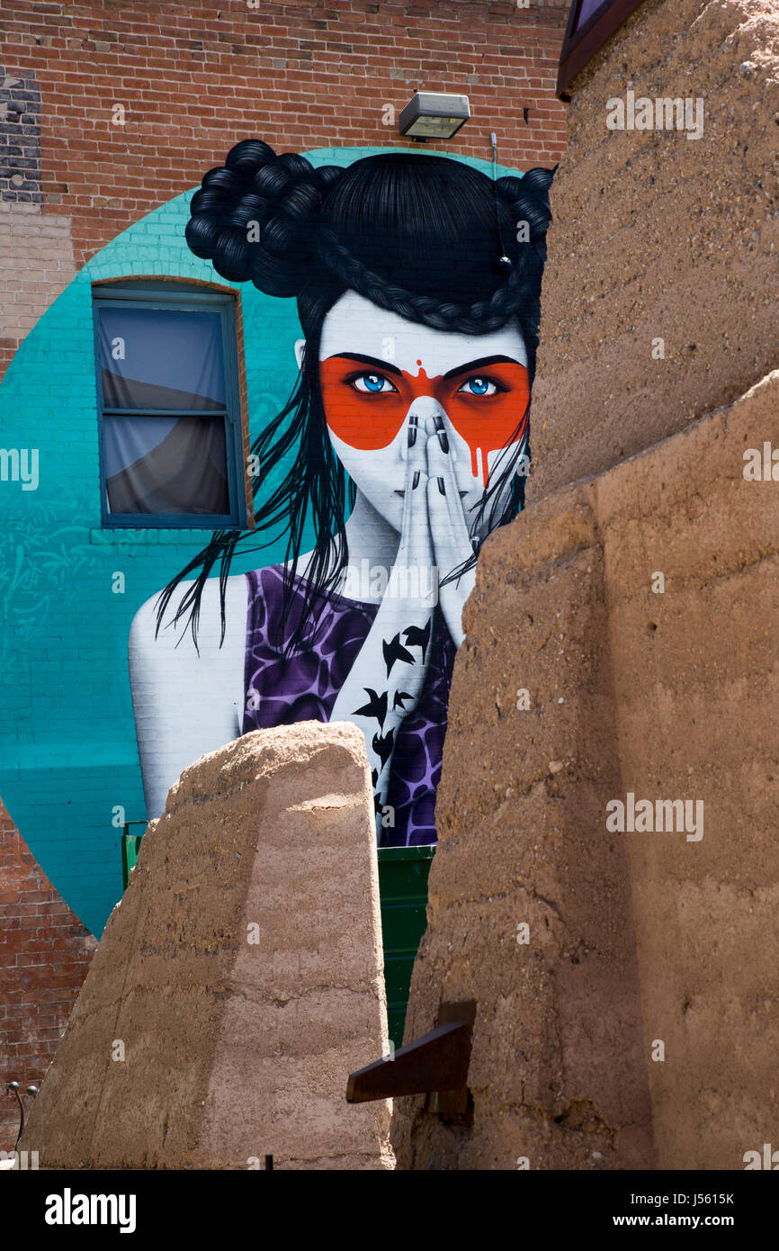 Tucson, Arizona - Downtown Wand Art. Stockfoto