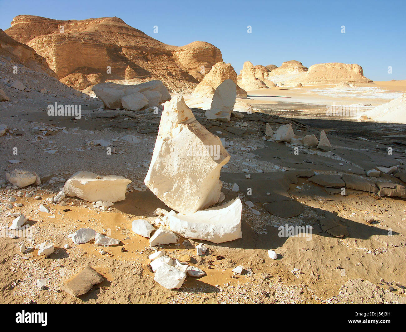 Berge-Stein Wüste Ödland Rock Ägypten Kreidung Felsen Kreide Boulder sands Stockfoto