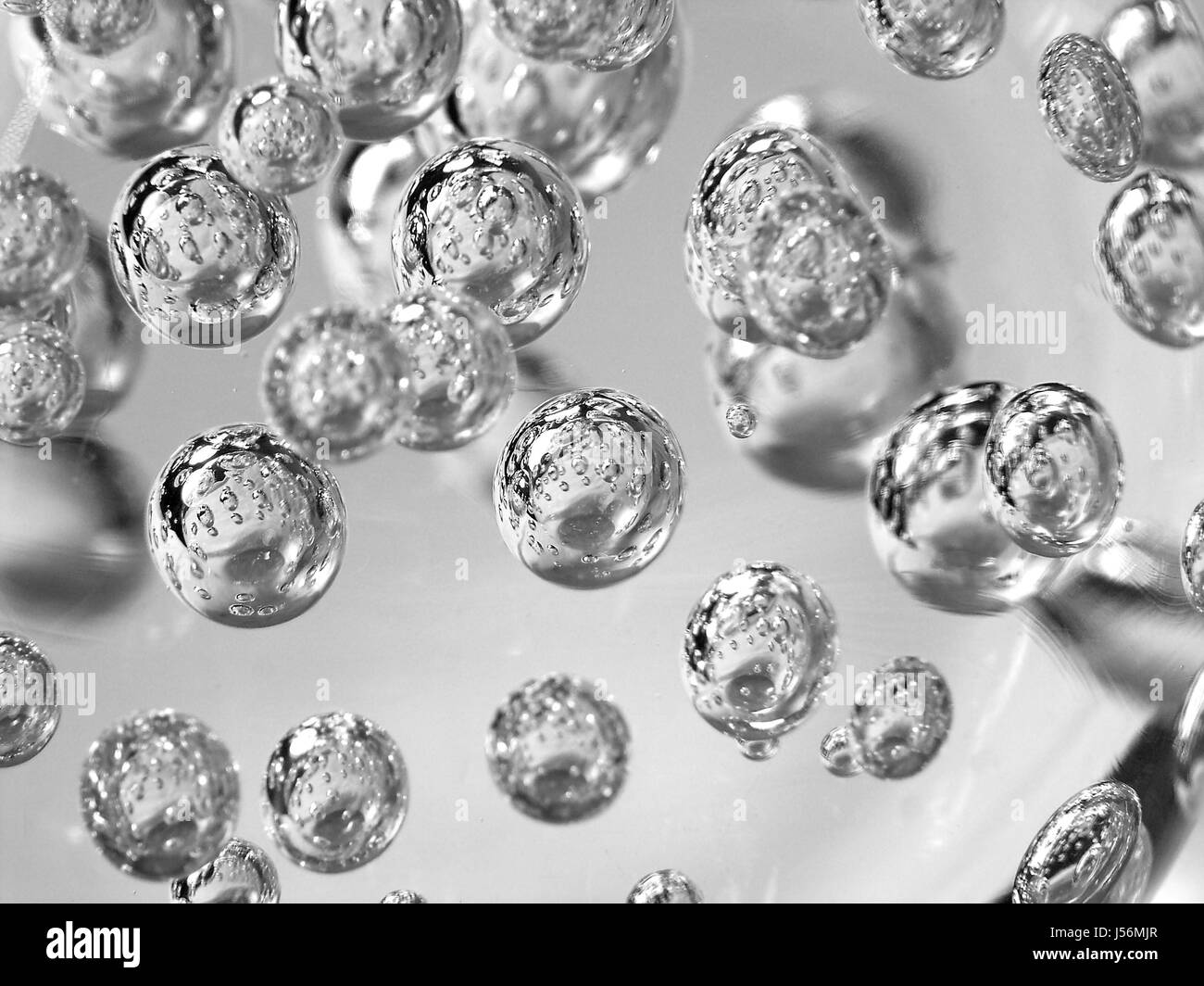 Luftblasen durchbrennen Glas Kugel Sauerstoff Grafik auffällig piktografischen transparent Stockfoto