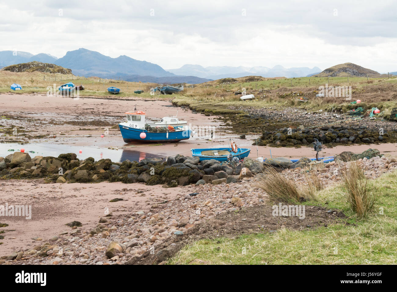 Bucht, Hafen, Loch Ewe Poolewe, Wester Ross, Highland, Schottland, UK Stockfoto