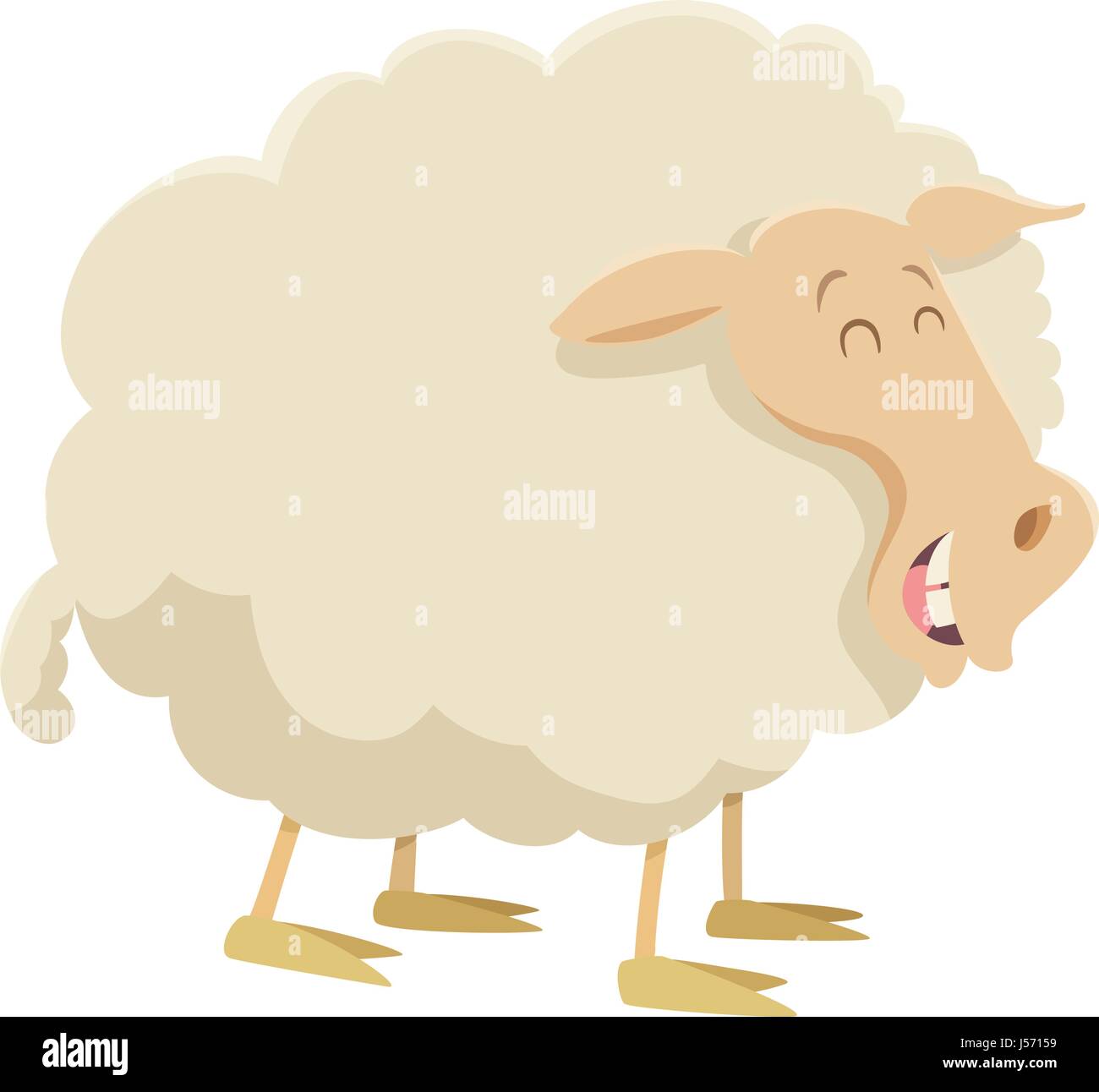 CartoonIllustration von Bauernhof Schaf Tier Charakter Stock