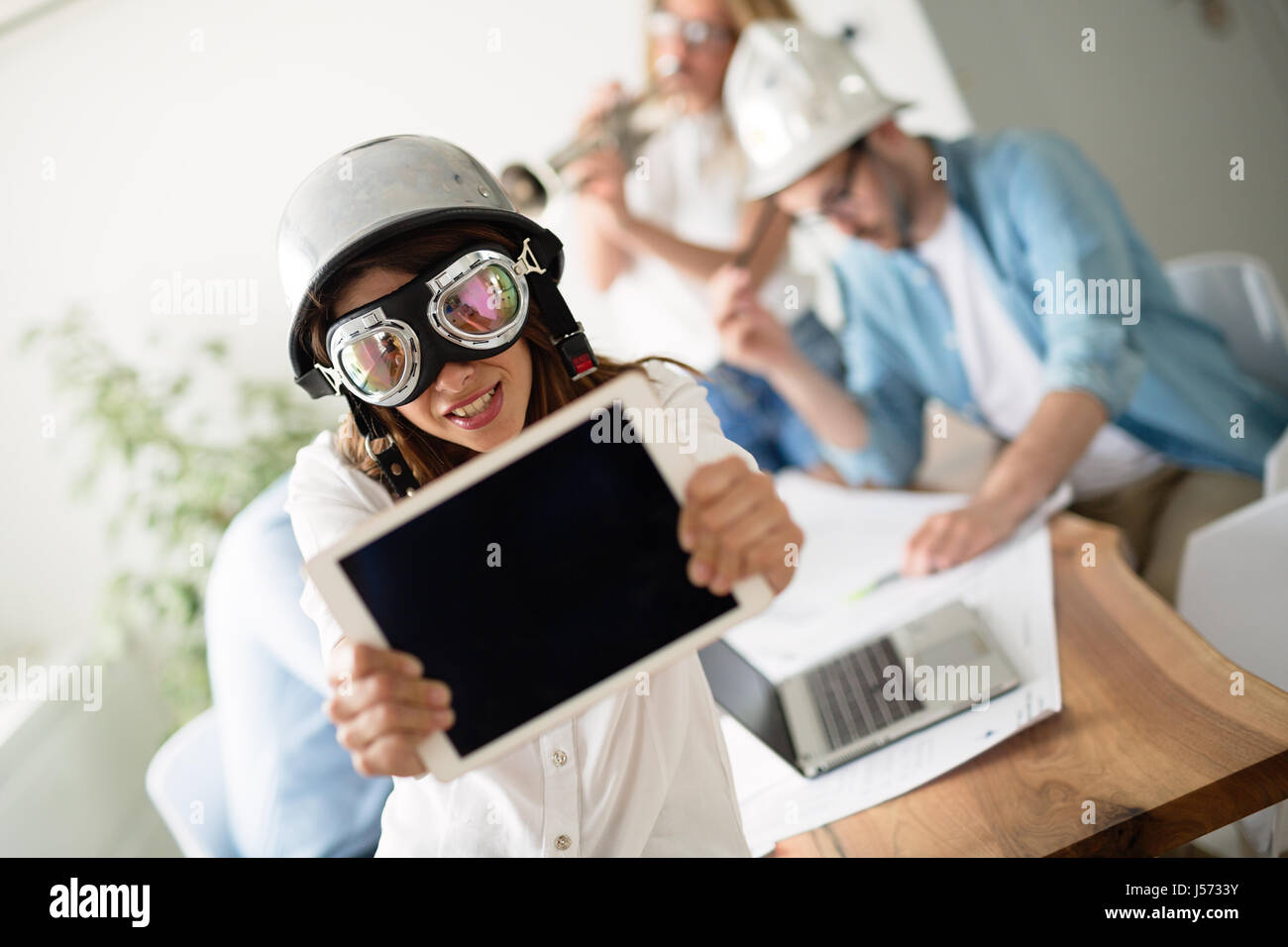 Gruppe junger Kollegen mit kreativen Start und Geschäftsideen Stockfoto