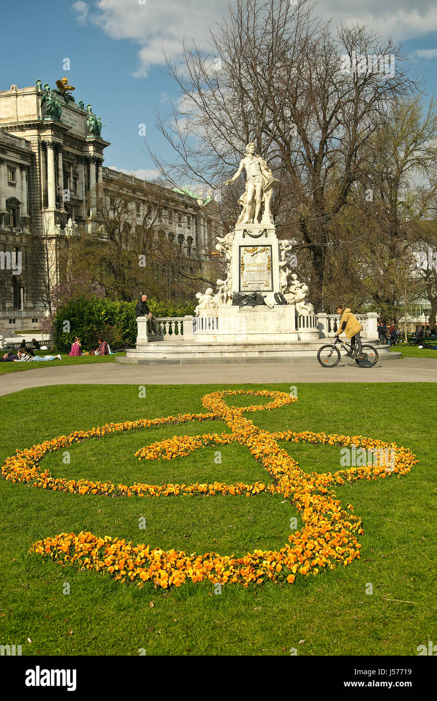 Mozart-Denkmal, Vienna. Stockfoto