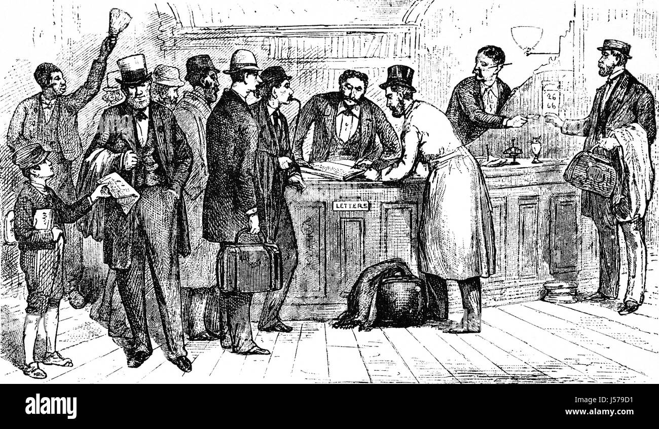 1879: Ankunft am ein das Continental Hotel in der Stadt von Philadelphia, Pennsylvania, Vereinigte Staaten von Amerika. Stockfoto