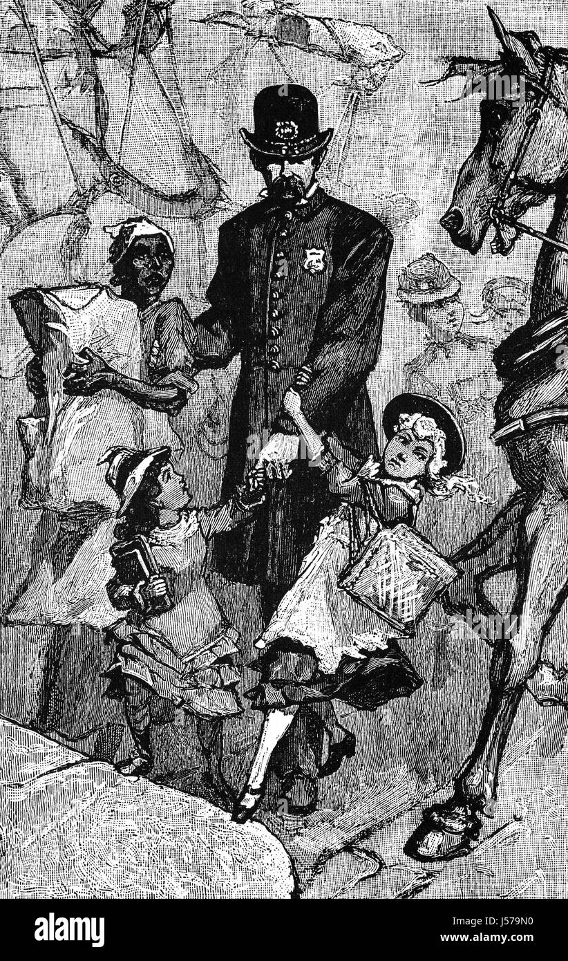 1880; Officer von Broadway Polizei, New York City, New York State, Vereinigten Staaten von Amerika Stockfoto