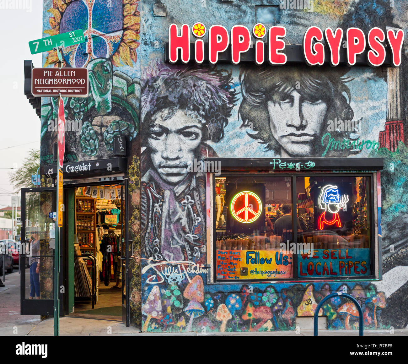 Tucson, Arizona - Hippie-Zigeuner-Store im Stadtteil Fourth Avenue. Stockfoto