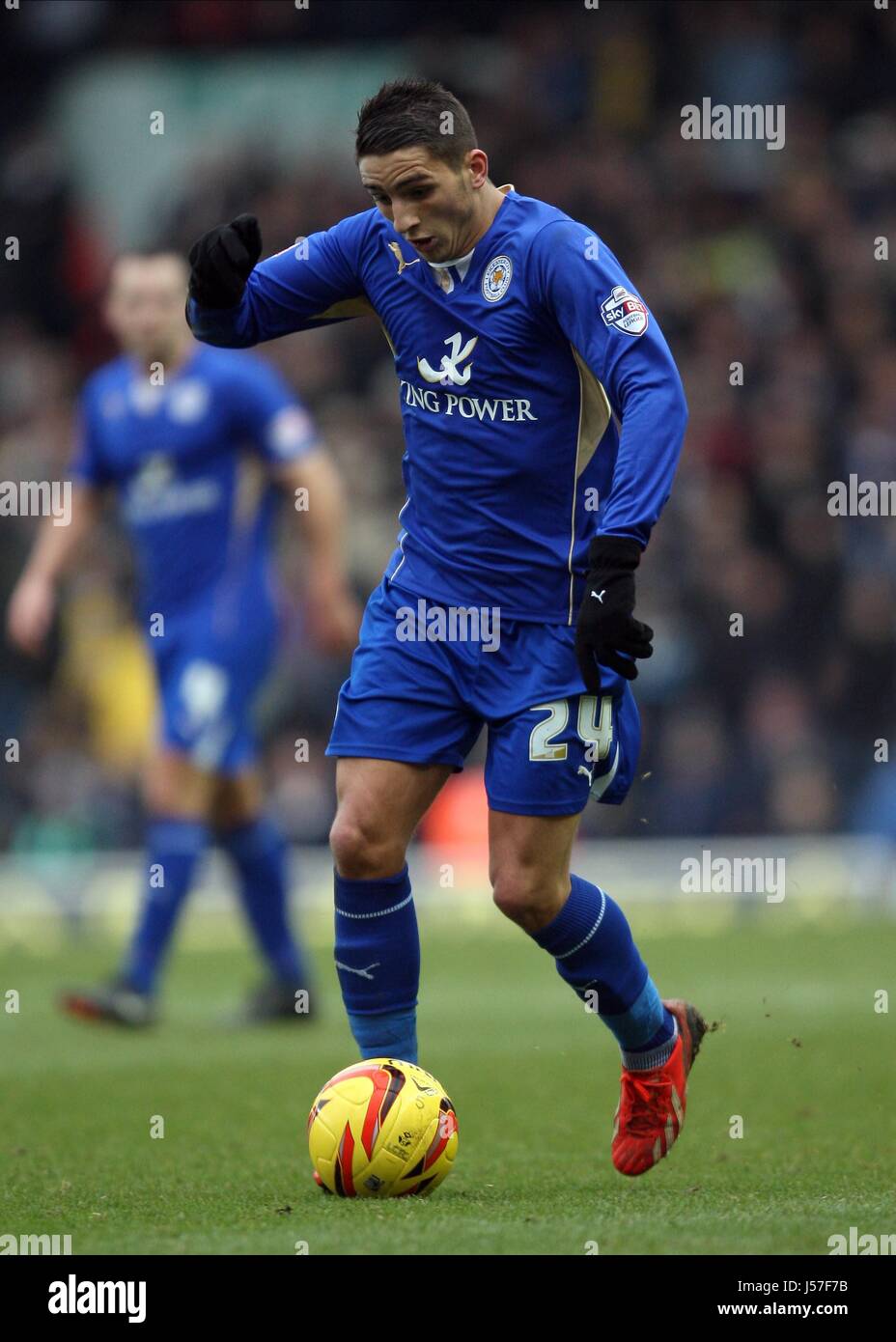 ANTHONY KNOCKAERT LEICESTER CITY FC LEICESTER CITY FC ELLAND ROAD LEEDS ENGLAND 18. Januar 2014 Stockfoto