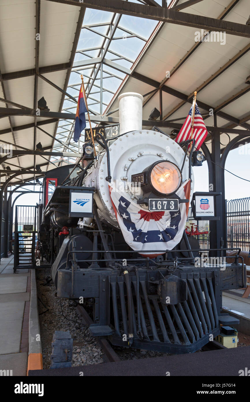 Tucson, Arizona - Southern Pacific Lokomotive 1673, im südlichen Arizona Transportation Museum ausgestellt. Die Lokomotive wurde im Jahr 1900 von Weiß'sche gebaut. Stockfoto