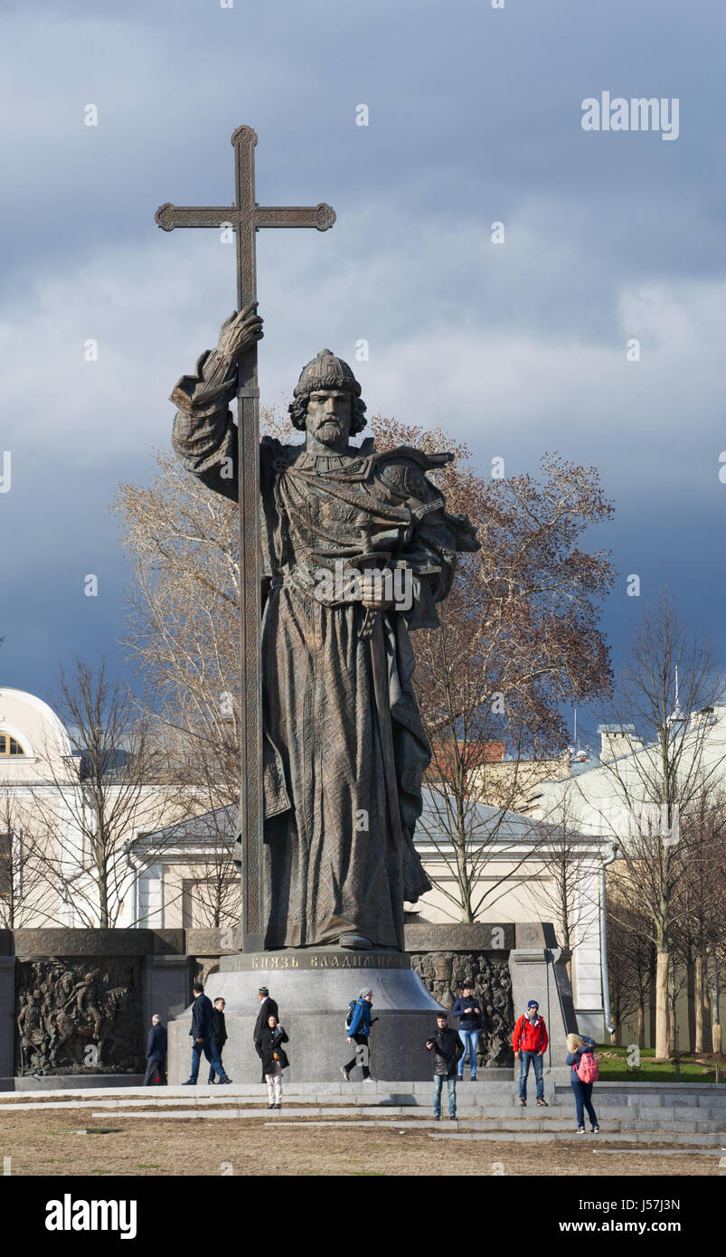 Statue des Fürsten Wladimir der große, der Gründer des russischen Staates, ein 10. Jahrhundert Herrscher von Kiew, der sein Reich in orthodoxen Christiany konvertiert Stockfoto