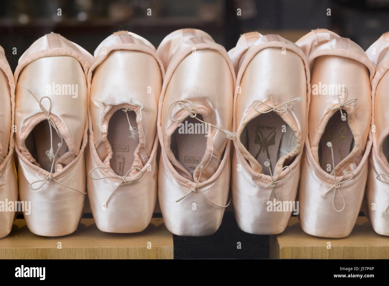 Rosa Block Ballettschuhe Stockfoto
