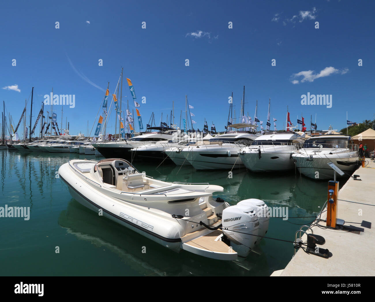 Bilder von kombinierten Palma International Boat Show 2017 und Palma Superyacht zeigen 2017 - Palma alten Hafen (Moll Vell), Palma De Mallorca, Balearen Stockfoto