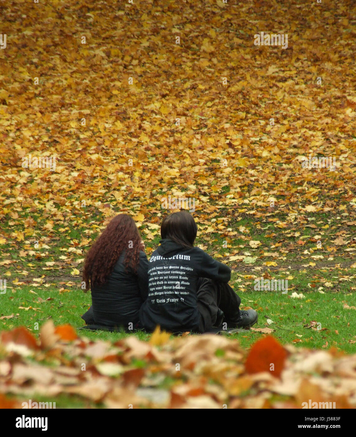 Frau Freundschaft Ende Zweisamkeit melancholische herbstliche Atmosphäre Herbst Stockfoto