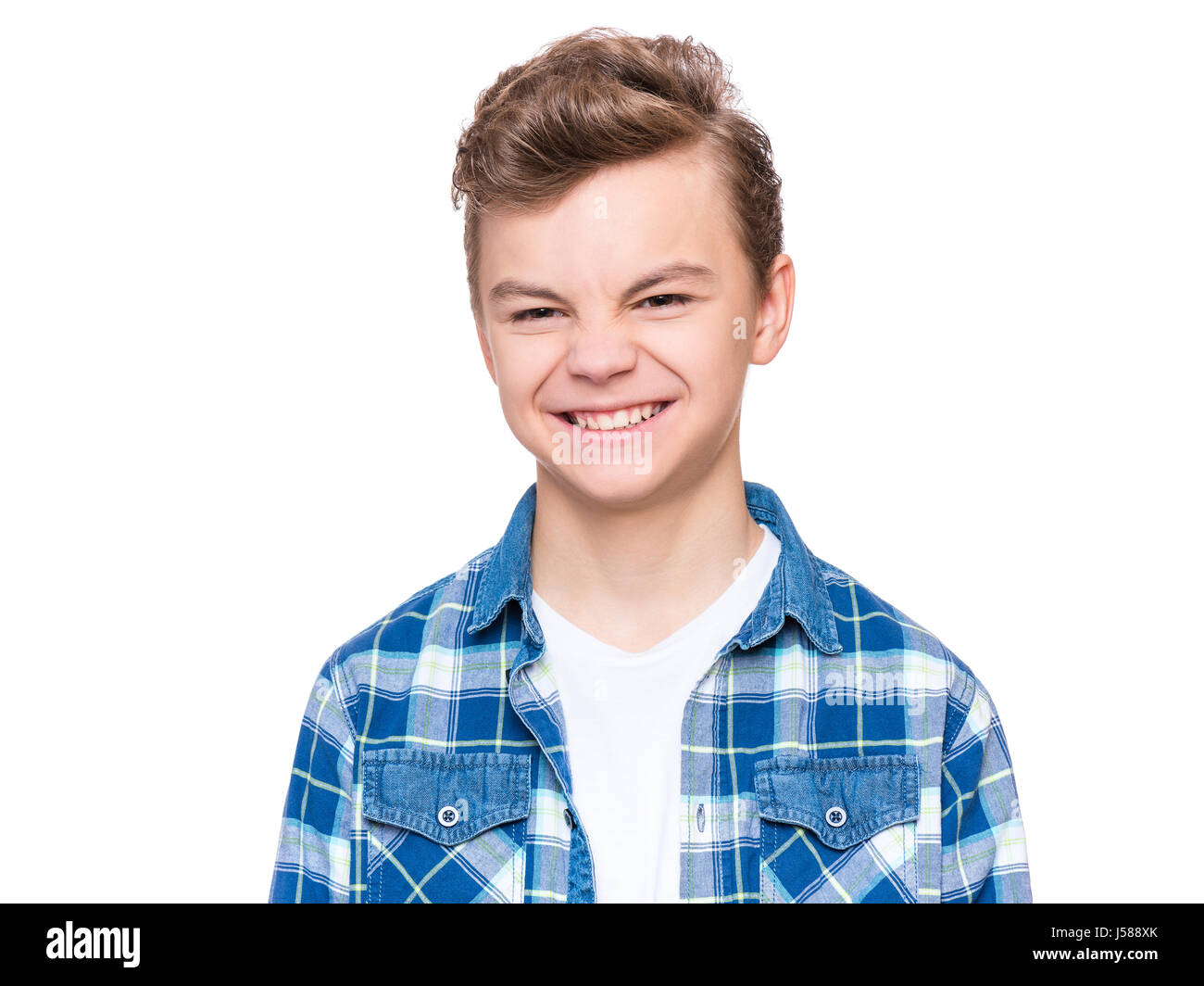 Emotionales Porträt von teenboy Stockfoto