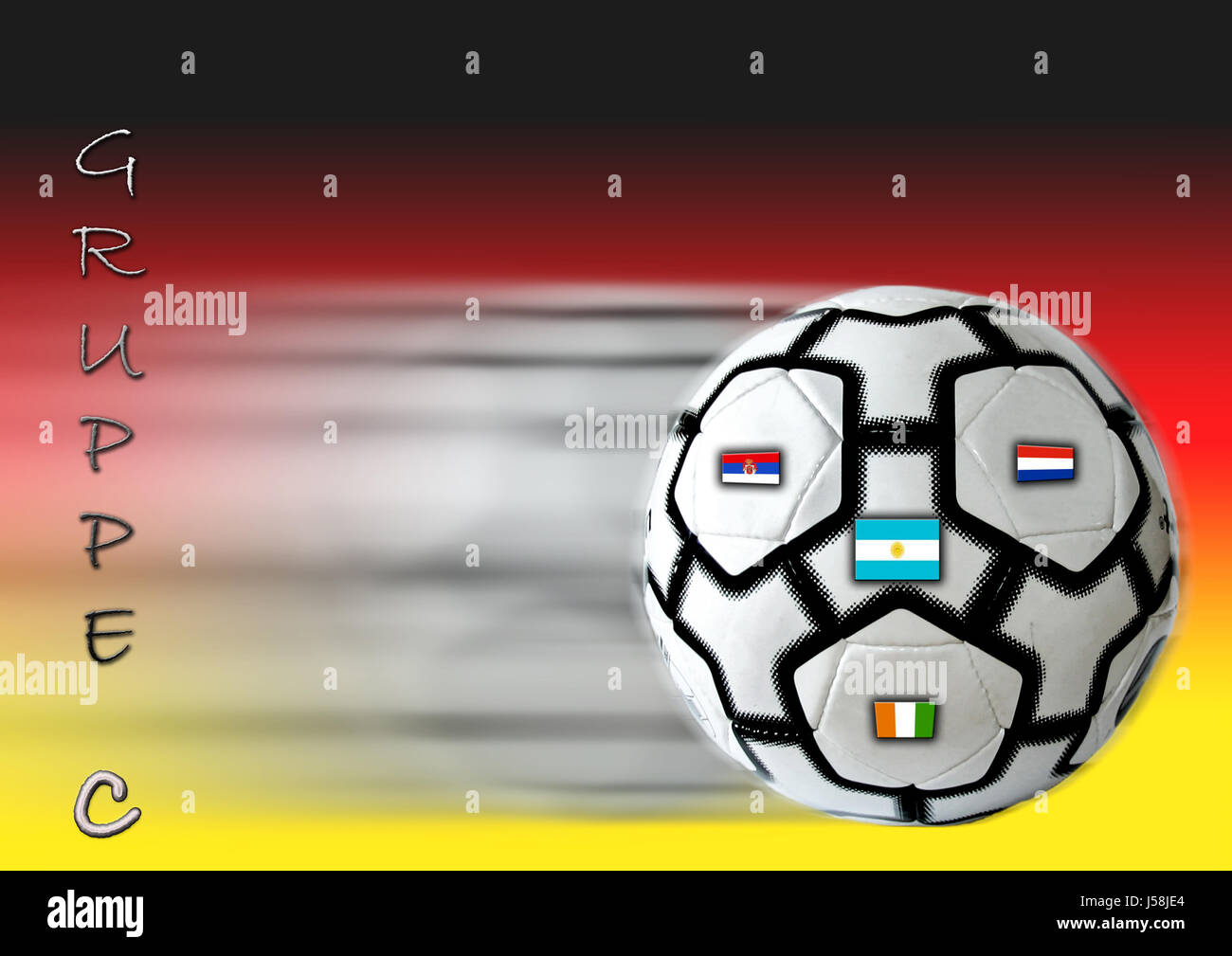 Sport Sport ball Ball Sport Argentinien Foto Zusammensetzung Deutschland Flagge Fahne Stockfoto