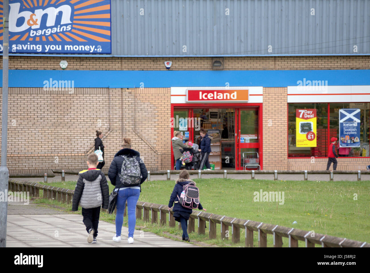 Drumchapel Gehäuse Schema Einkaufszentrum sozialer Deprivation Armut Stockfoto